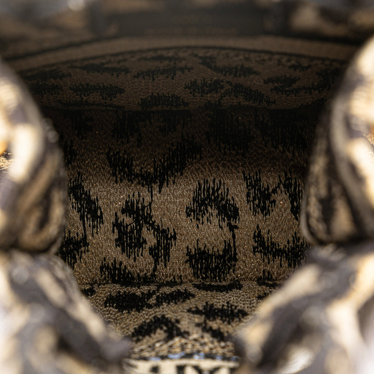Dior Mizza Mini Embroidered Canvas Leopard Vertical Book Tote — Brown