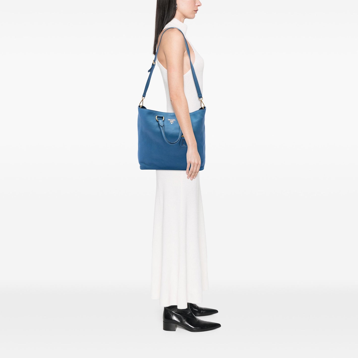 Prada Vitello Daino Open Convertible Tote