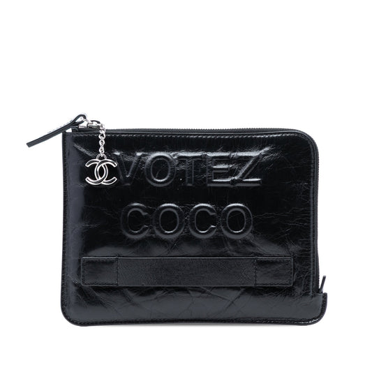 Chanel Aged Calfskin Votez Coco Clutch