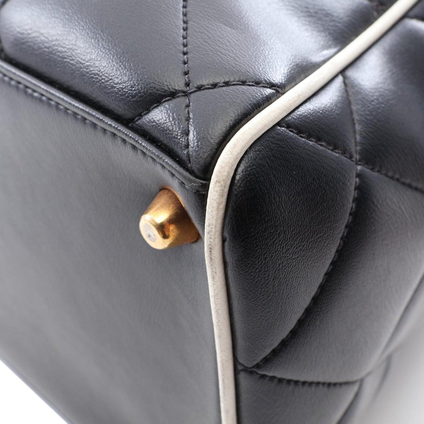 Chanel Quilted Calfskin Logo Bowler Weekend Bag