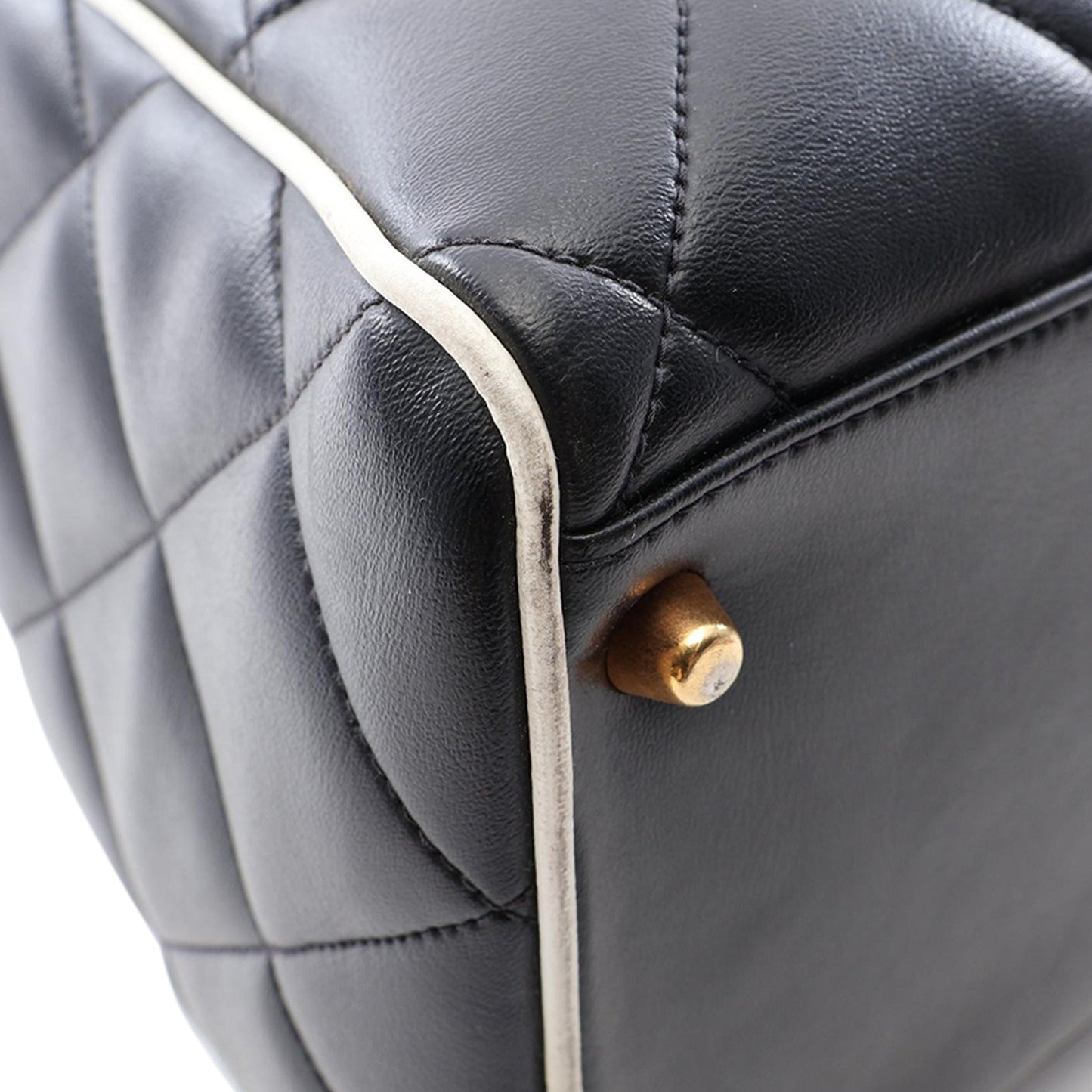 Chanel Quilted Calfskin Logo Bowler Weekend Bag