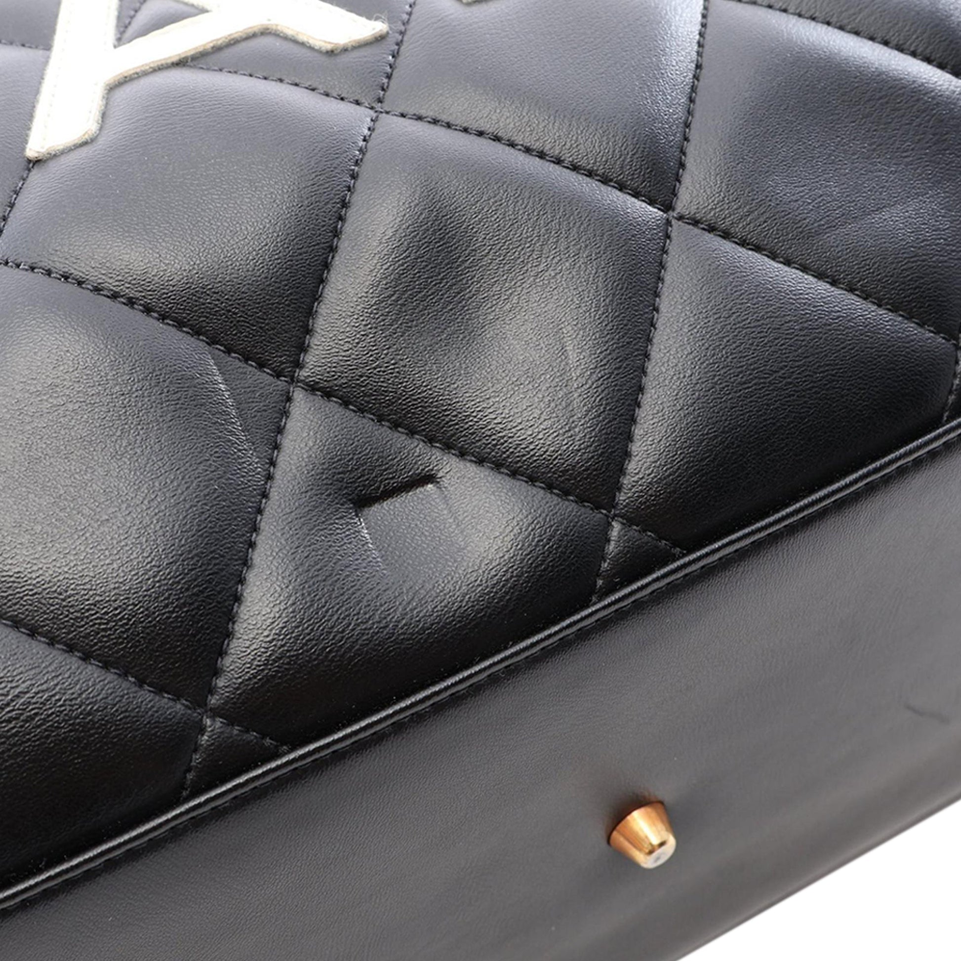 Chanel Quilted Calfskin Logo Bowler Weekend Bag