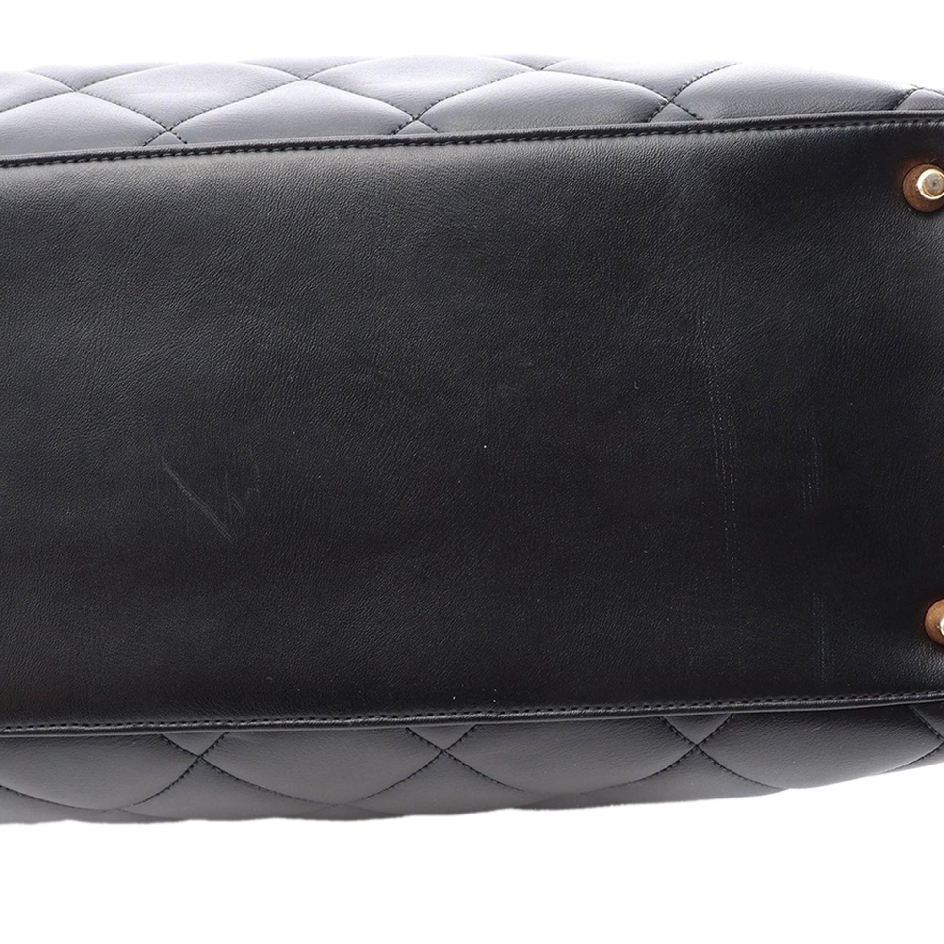 Chanel Quilted Calfskin Logo Bowler Weekend Bag