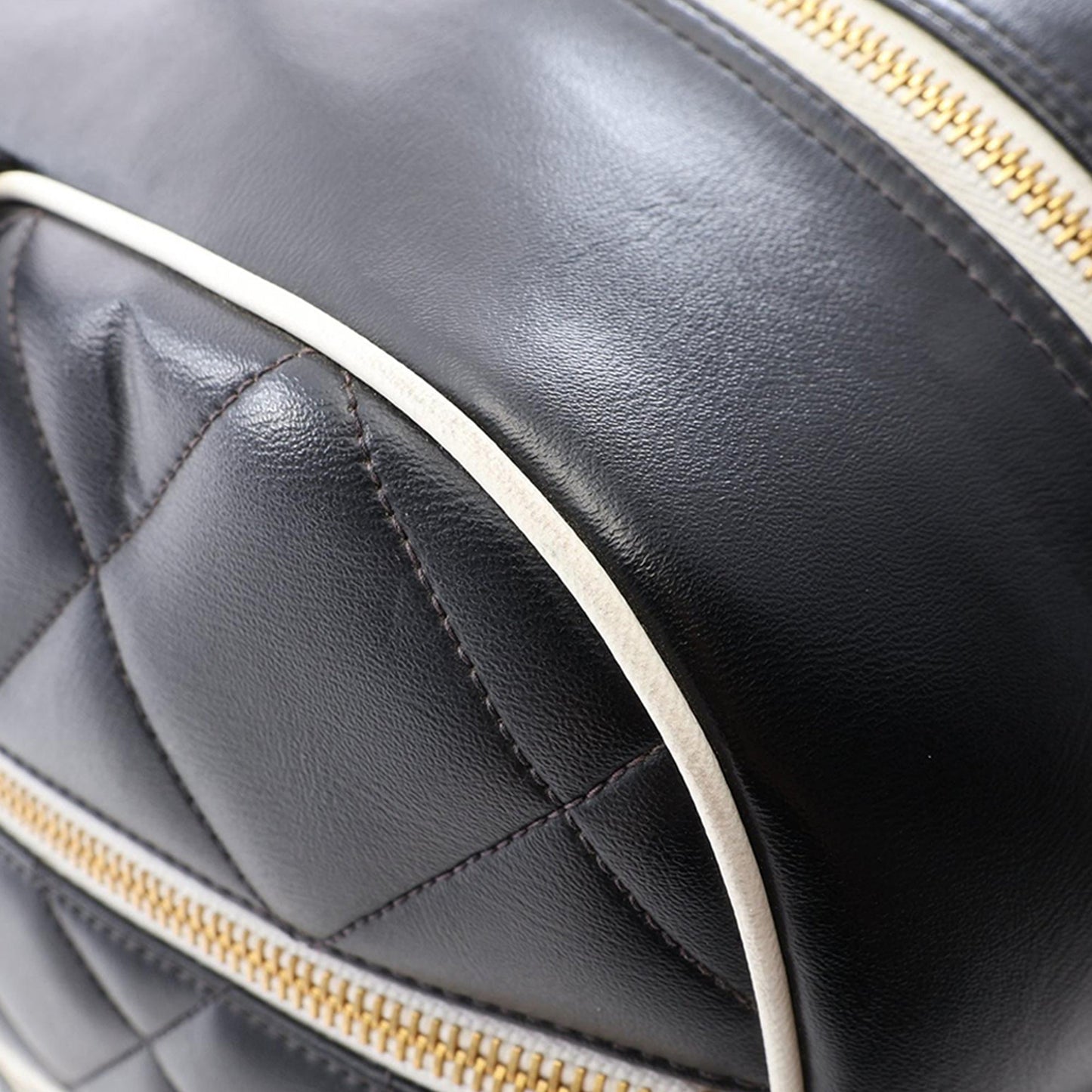 Chanel Quilted Calfskin Logo Bowler Weekend Bag