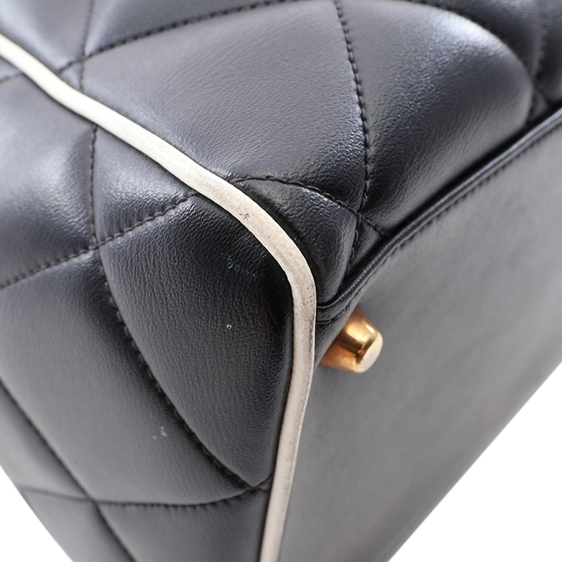 Chanel Quilted Calfskin Logo Bowler Weekend Bag
