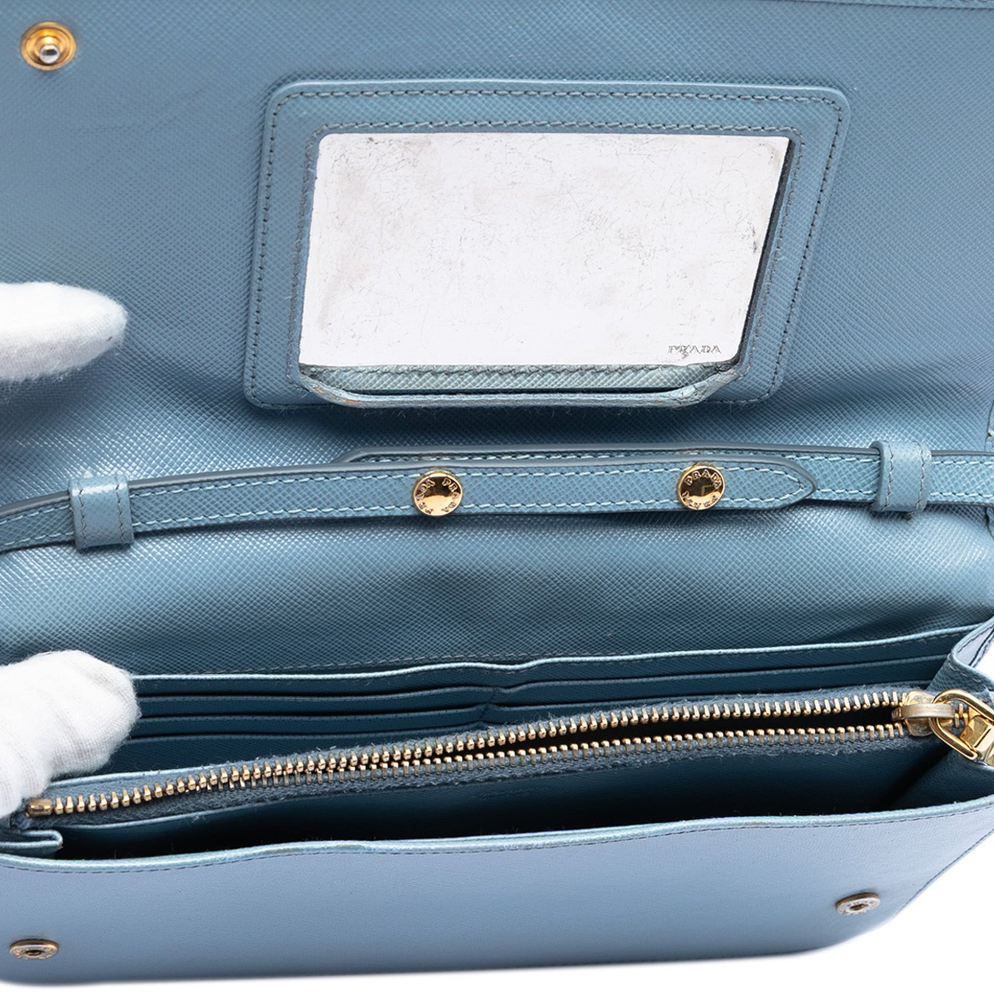 Prada Saffiano Wallet on Strap