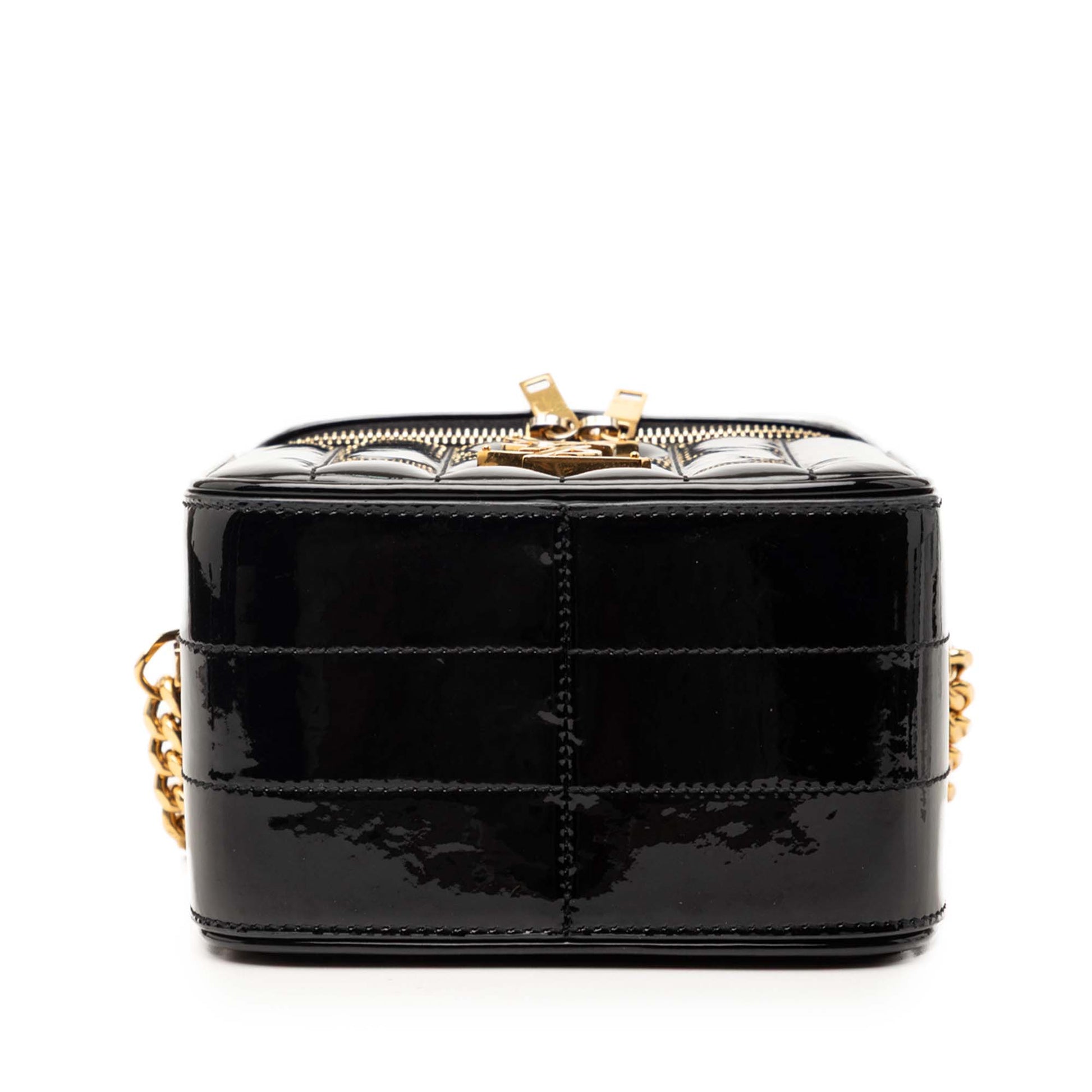 Saint Laurent Matelasse Patent Monogram Vicky Vanity Bag