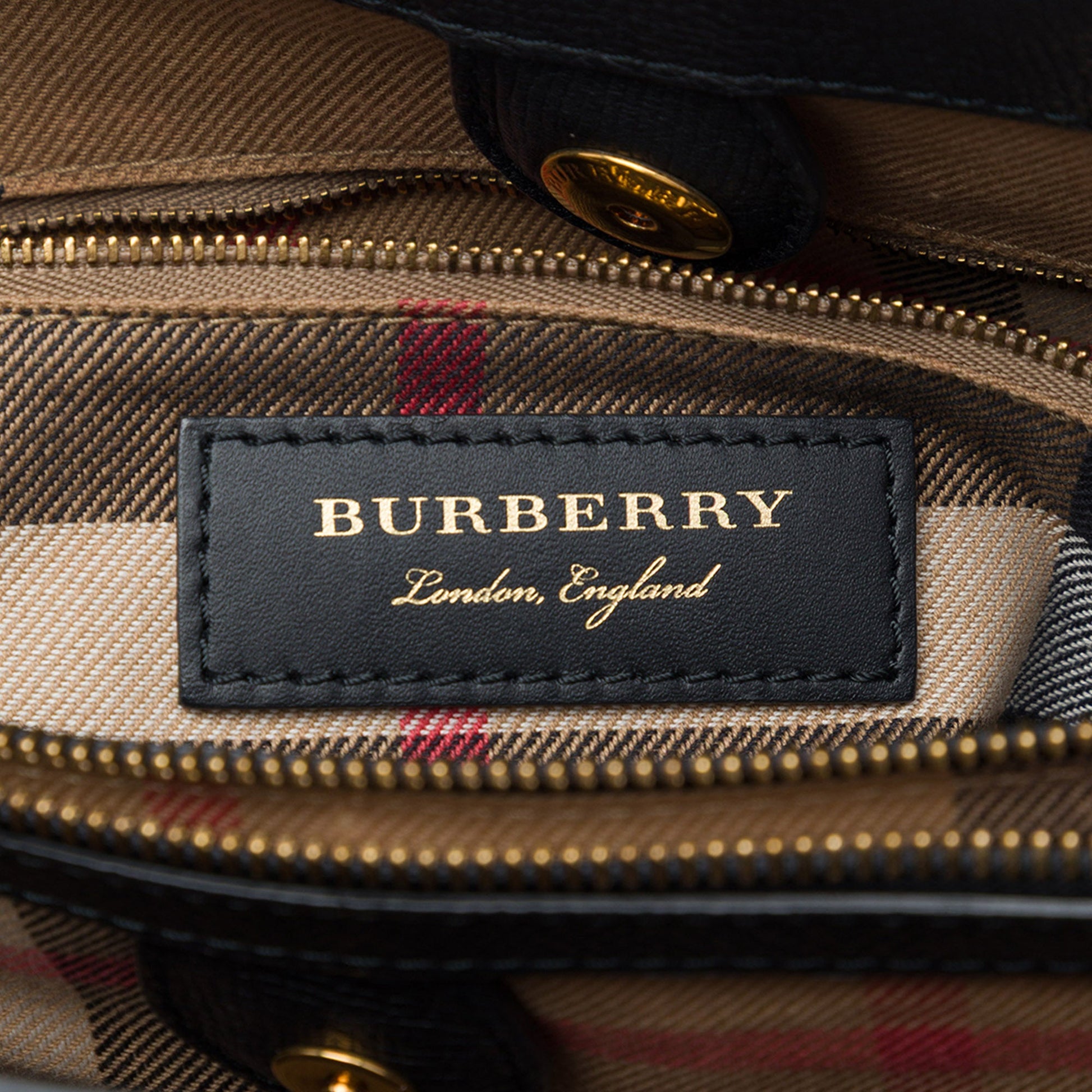 Burberry Medium Grained Calfskin Brogue and Fringe Banner Satchel