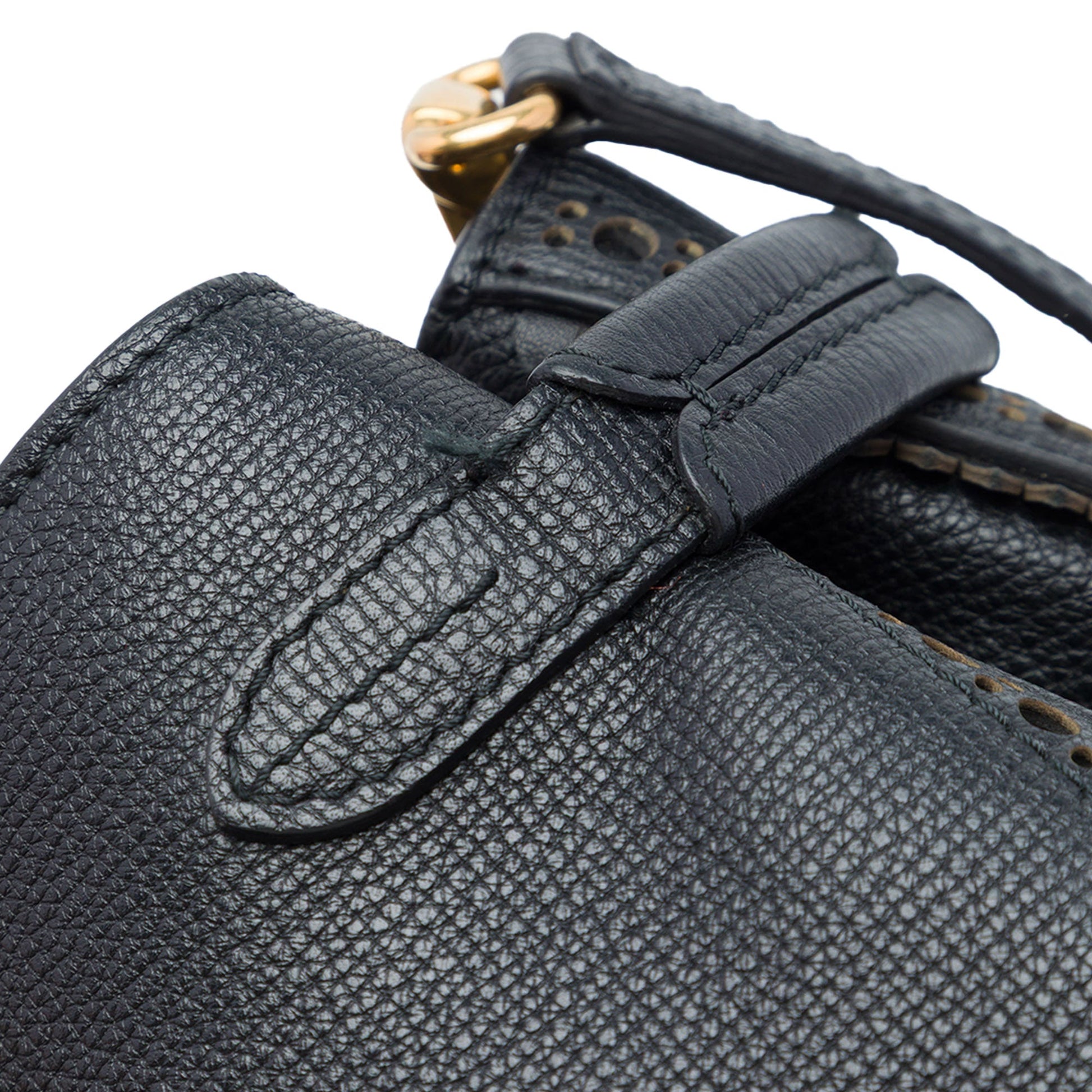 Burberry Medium Grained Calfskin Brogue and Fringe Banner Satchel