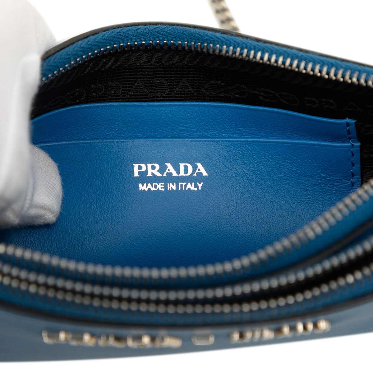Prada City Calf Double Zip Crossbody