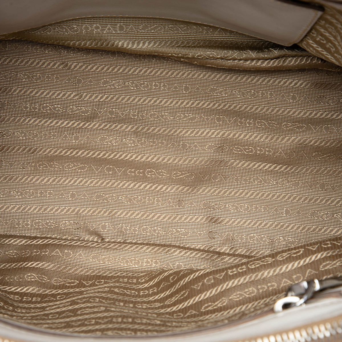 Prada Small Canvas and City Calf Stitch Galleria Double Zip Satchel