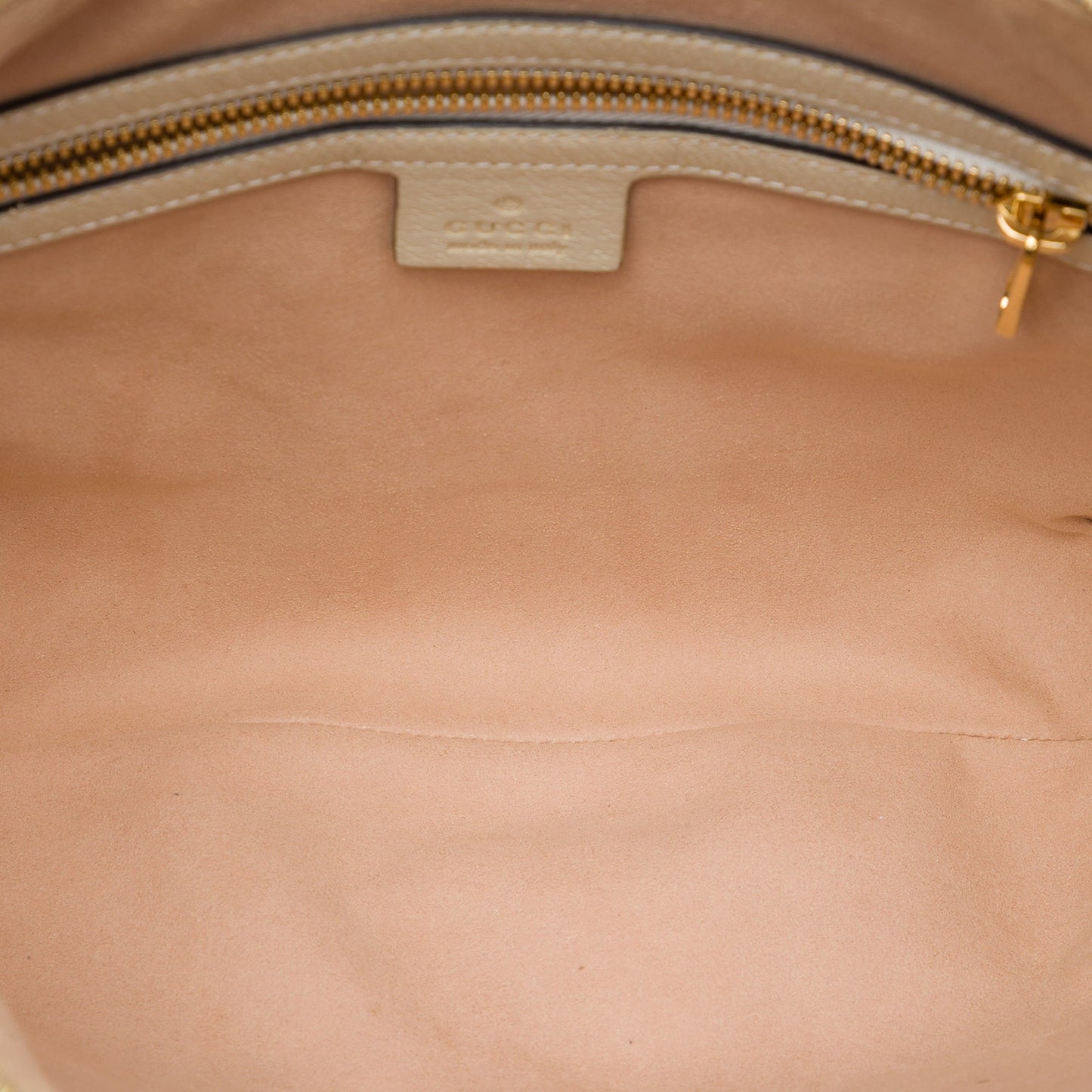 Gucci Small GG Supreme Les Pommes Ophidia Half Moon Crossbody