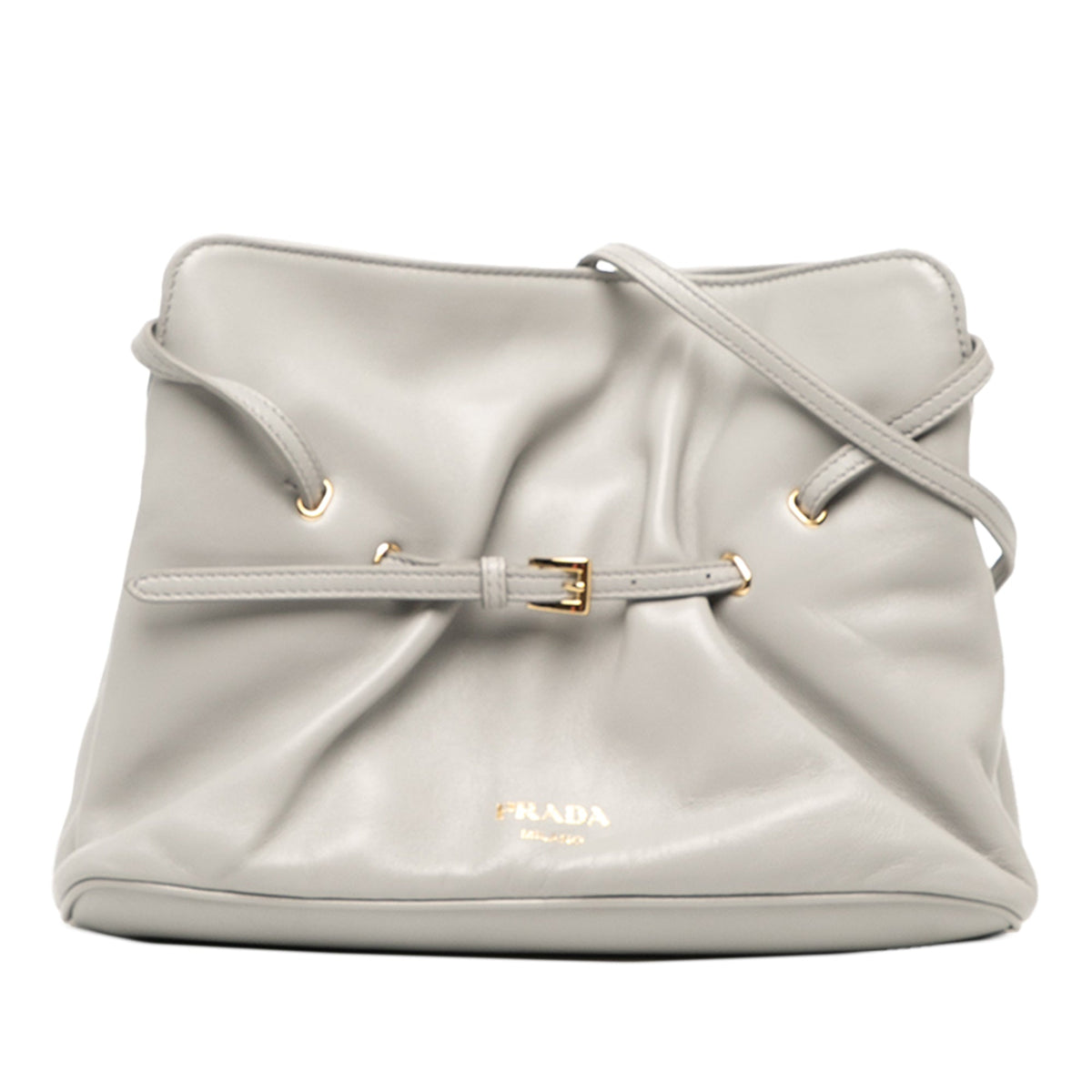 Prada Small Nappa Dada Shoulder Bag — Gray