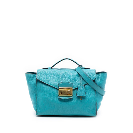Prada Vitello Daino Sound Lock Satchel
