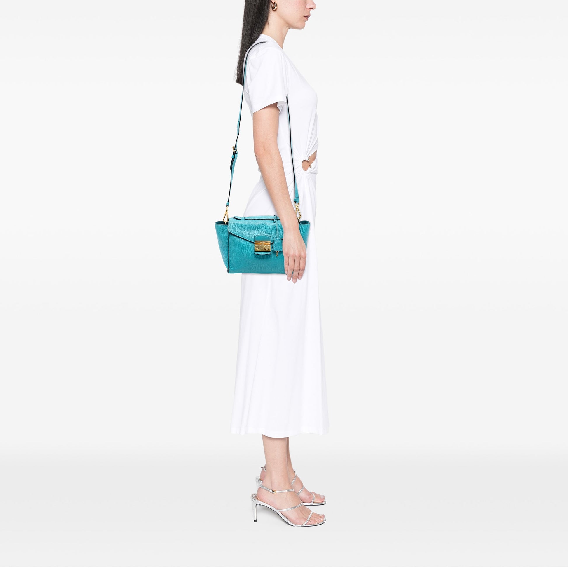 Prada Vitello Daino Sound Lock Satchel