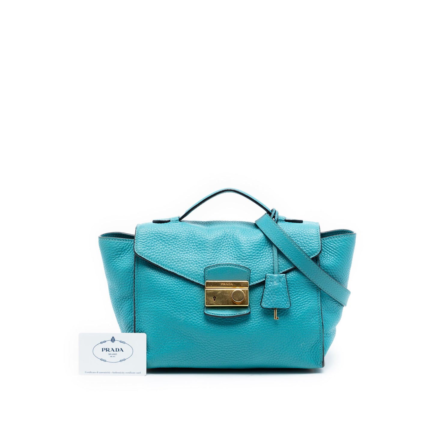 Prada Vitello Daino Sound Lock Satchel