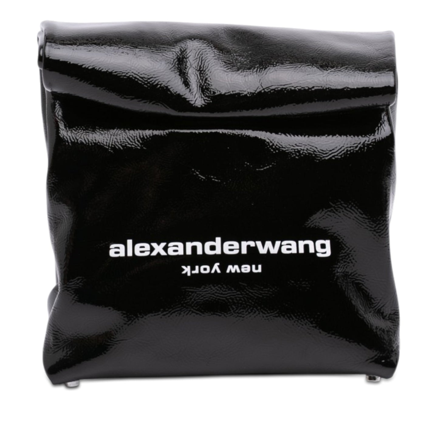 Alexander Wang Patent Logo Lunch Bag Clutch