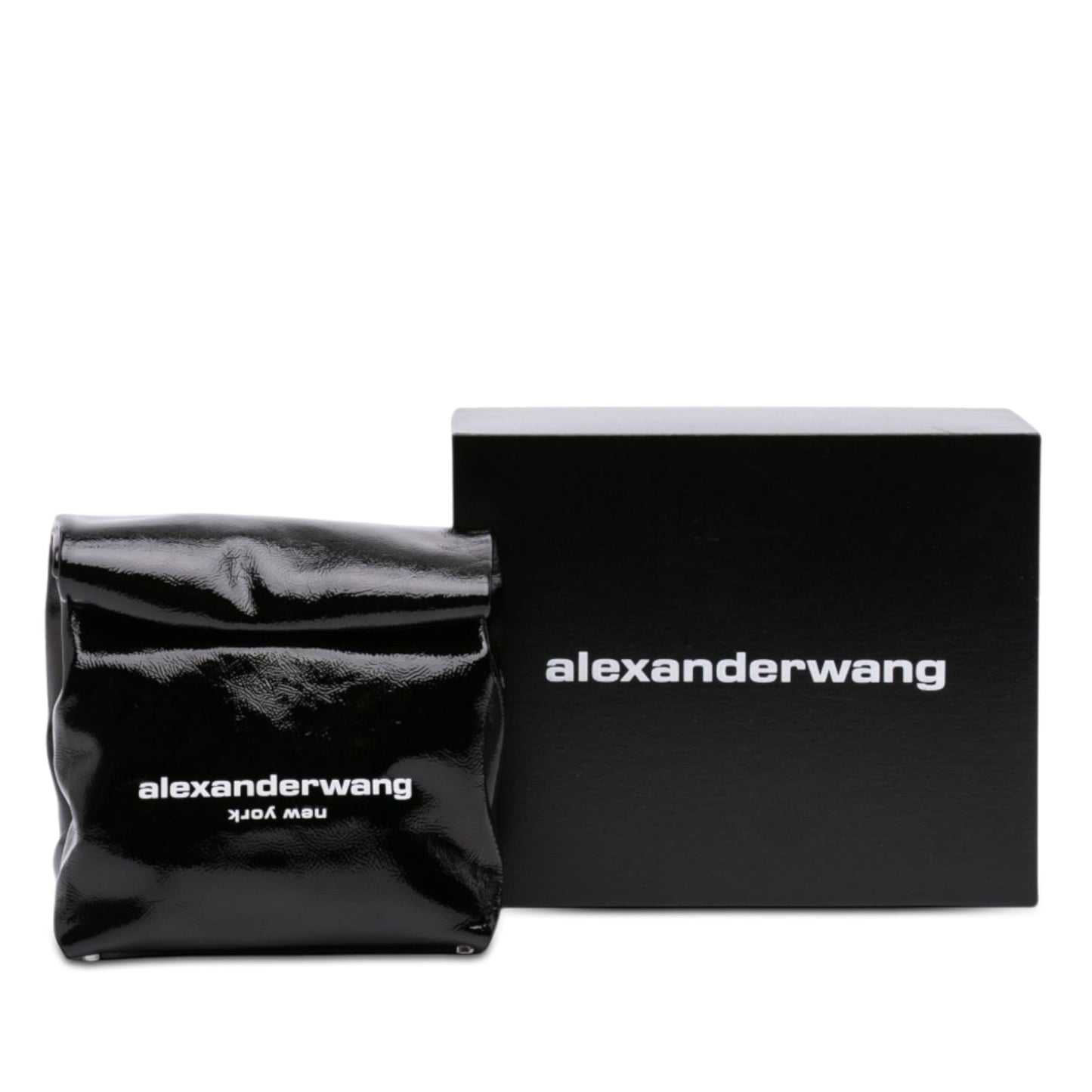 Alexander Wang Patent Logo Lunch Bag Clutch