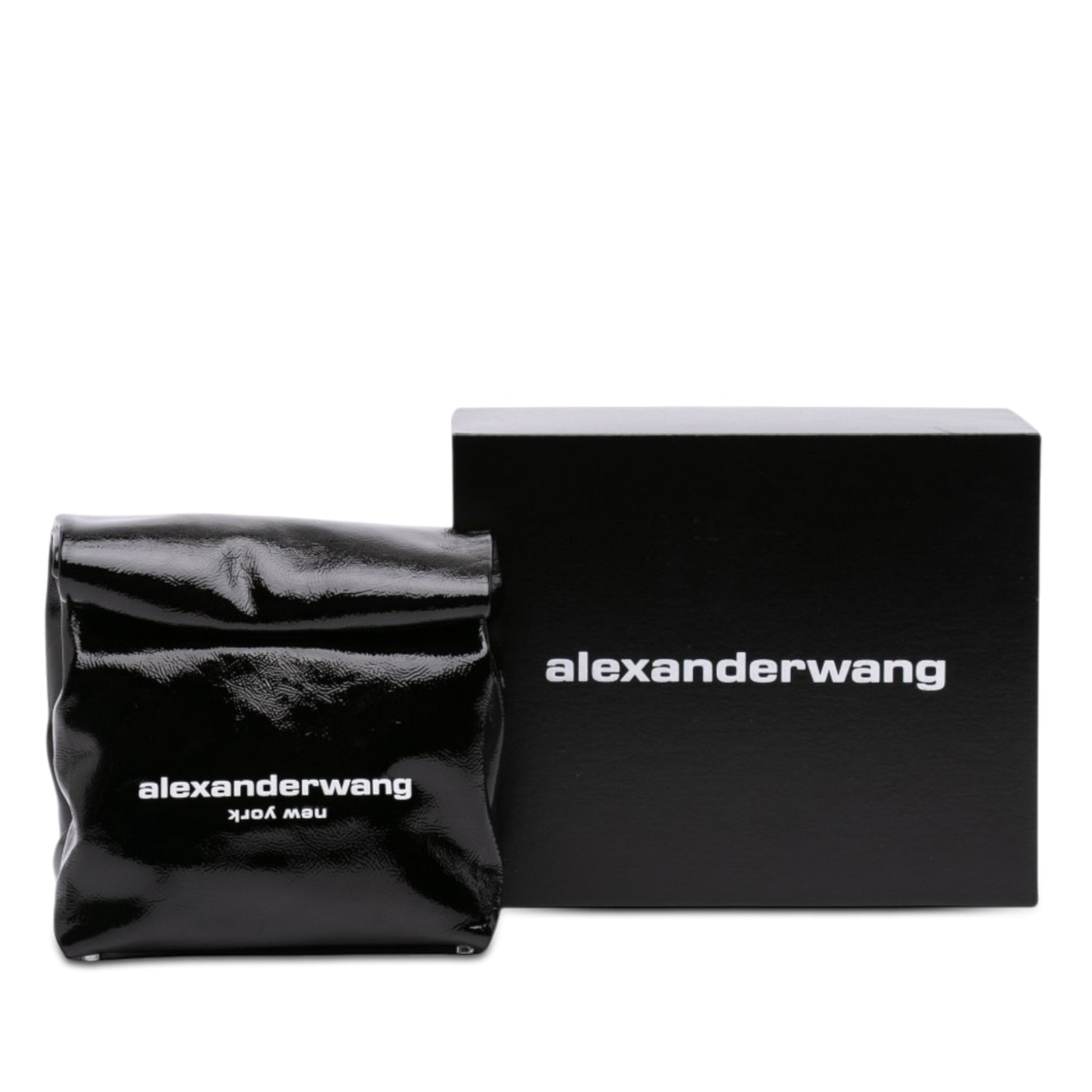 Alexander Wang Patent Logo Lunch Bag Clutch