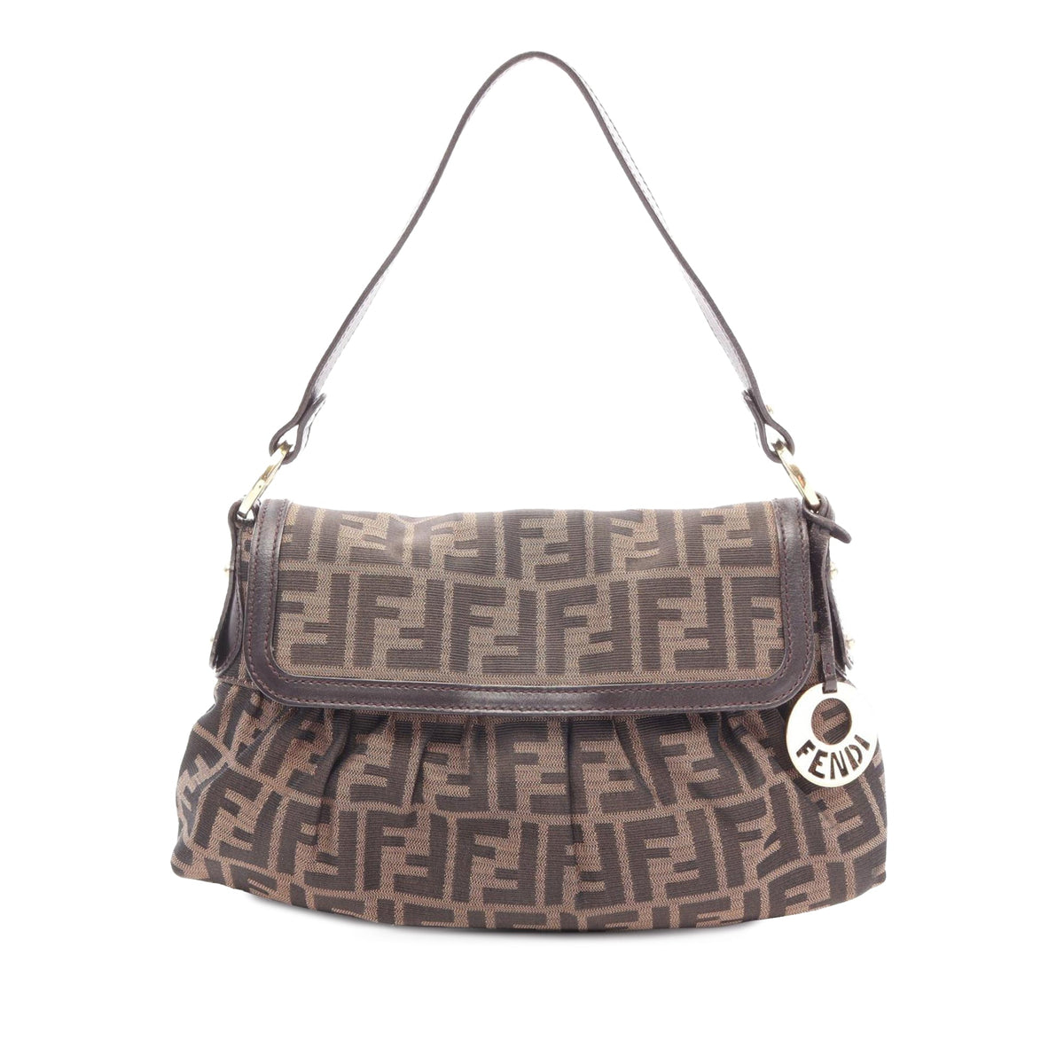 Fendi Small Zucca Canvas Chef Flap — Brown