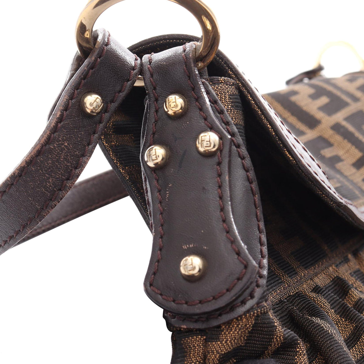 Fendi Small Zucca Canvas Chef Flap — Brown