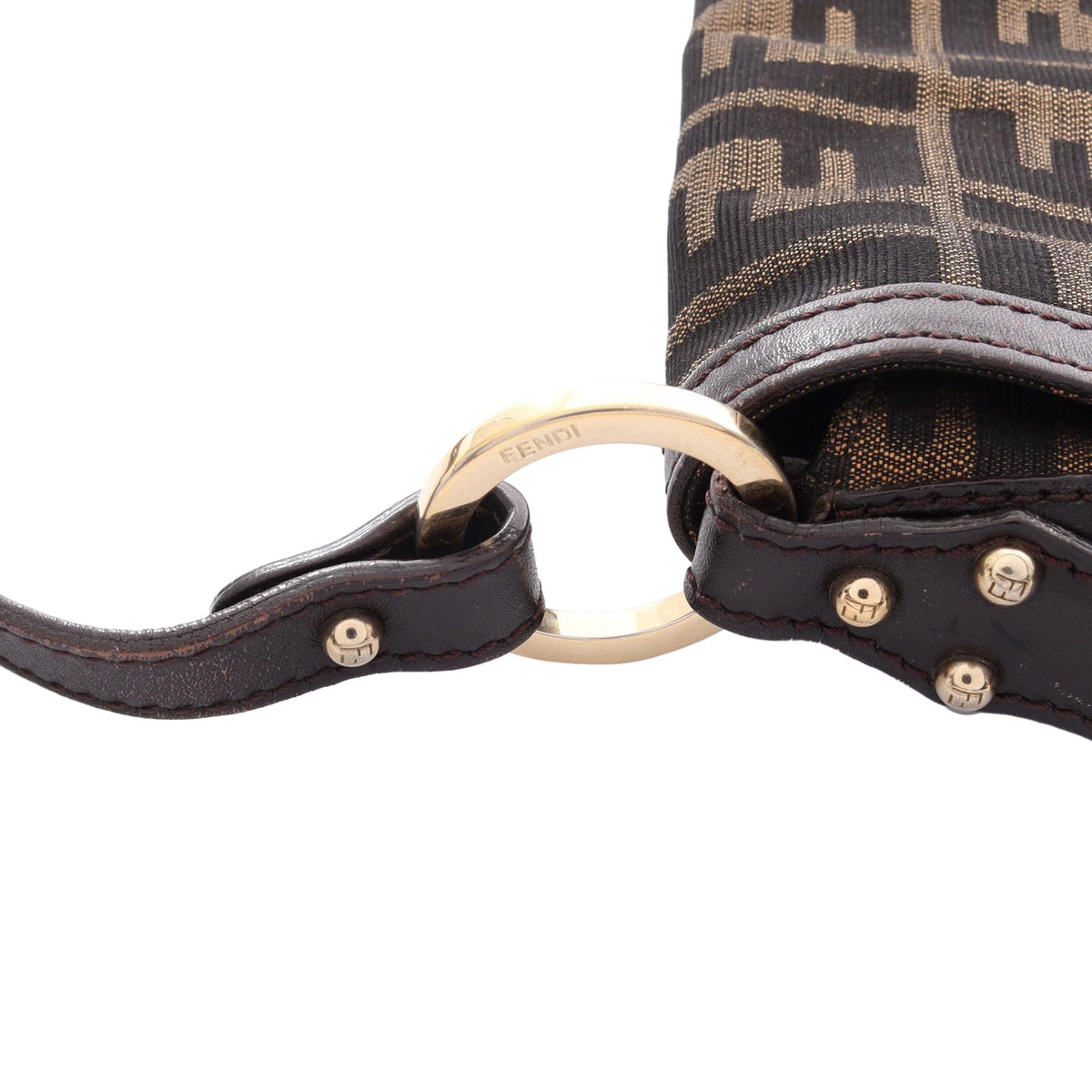 Fendi Small Zucca Canvas Chef Flap — Brown