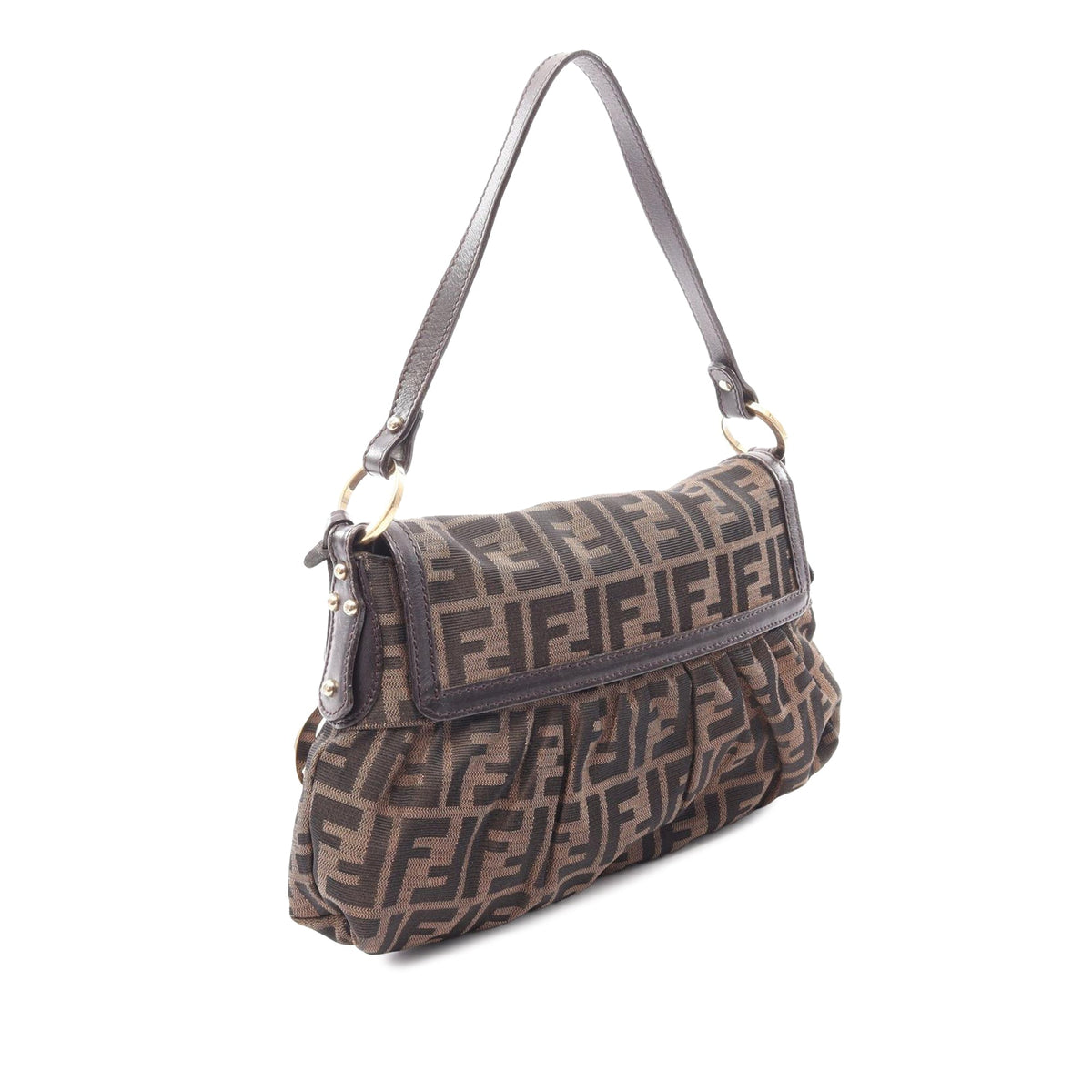 Fendi Small Zucca Canvas Chef Flap — Brown