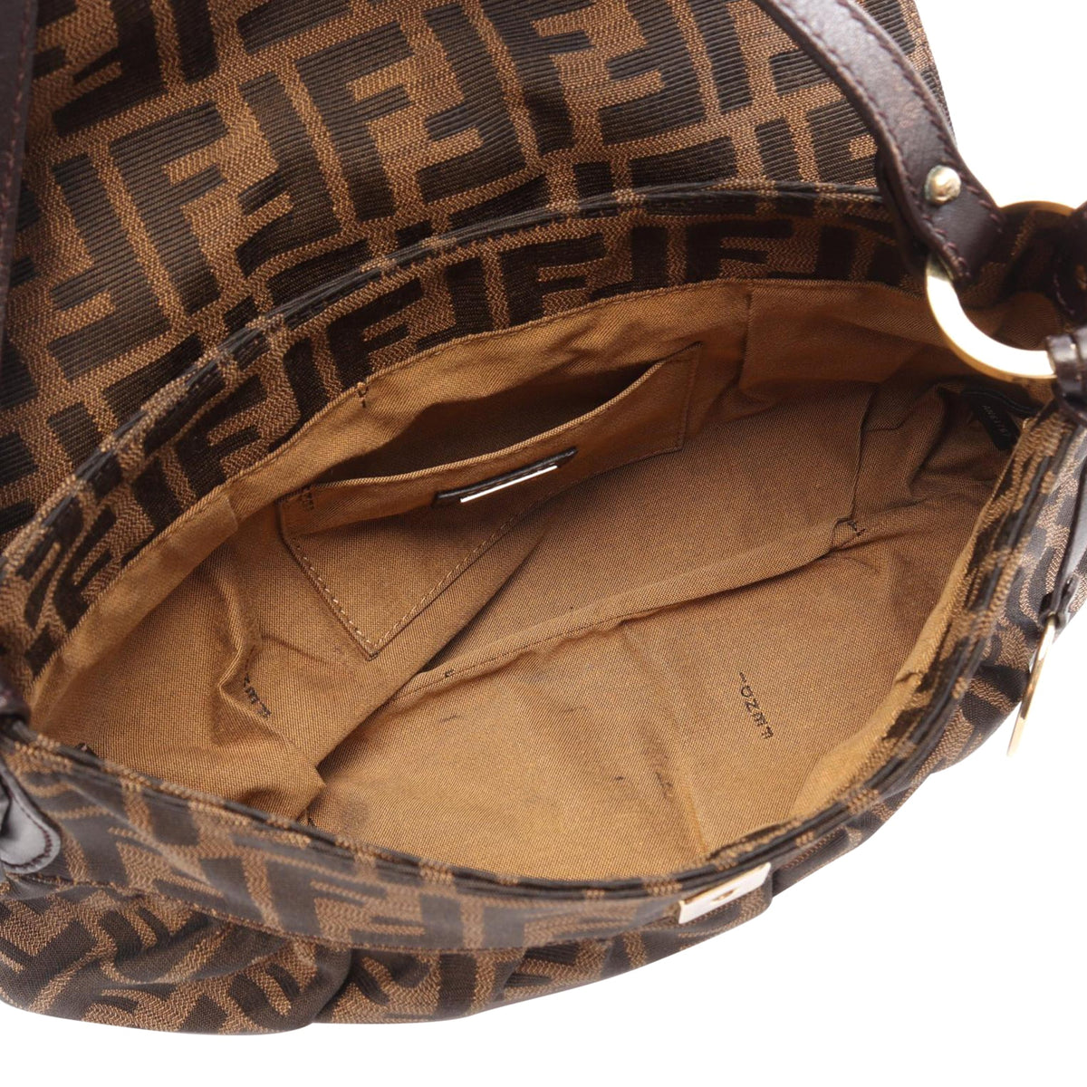 Fendi Small Zucca Canvas Chef Flap — Brown