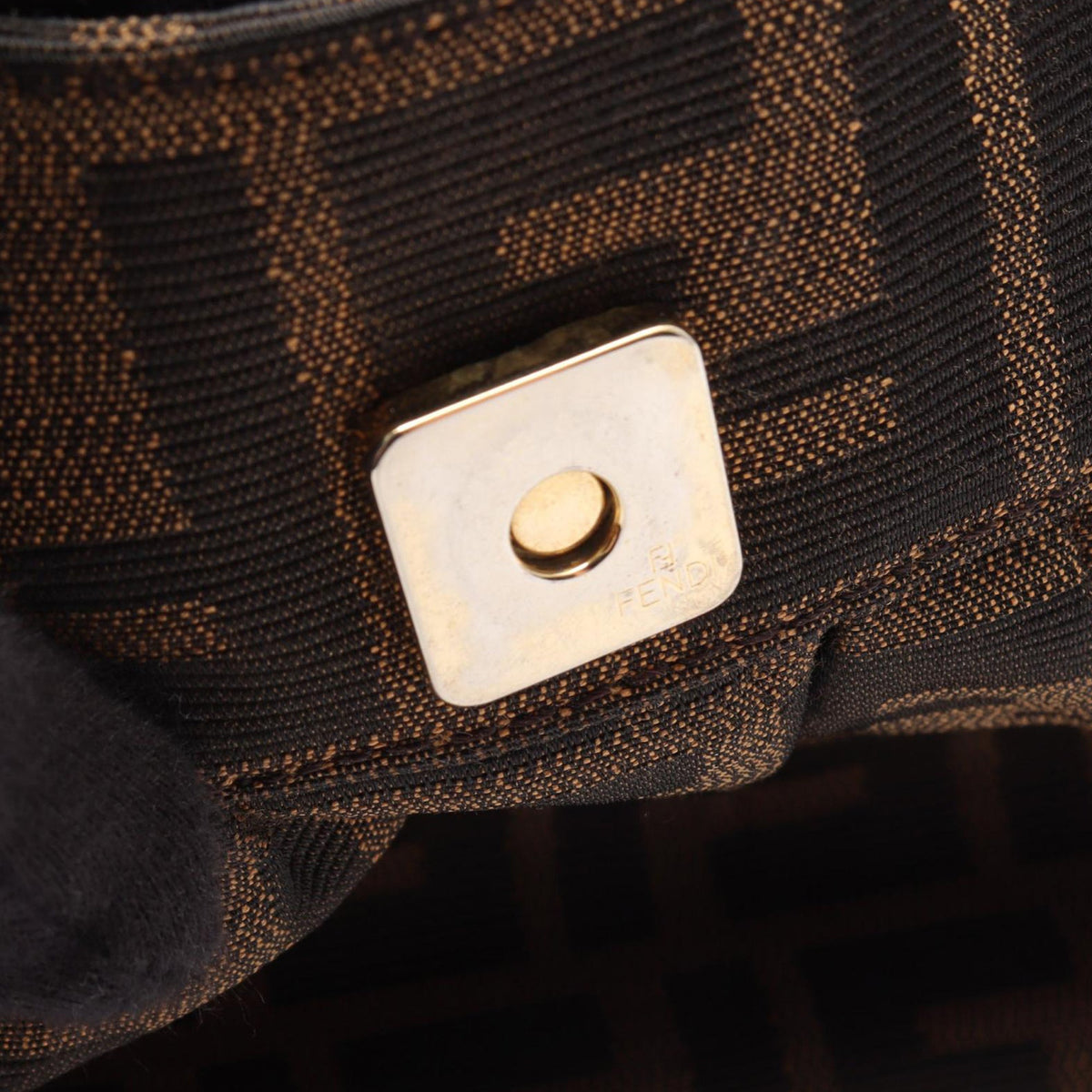 Fendi Small Zucca Canvas Chef Flap — Brown