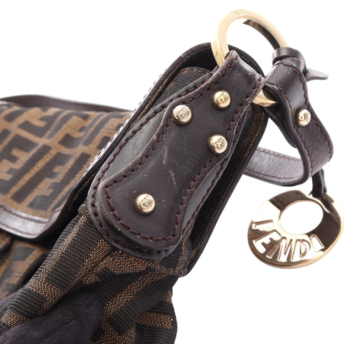 Fendi Small Zucca Canvas Chef Flap — Brown