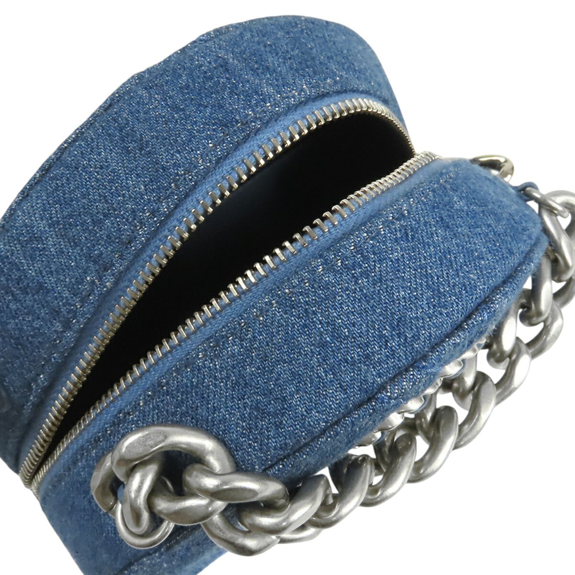 Chanel Denim 19 Round Clutch with Chain
