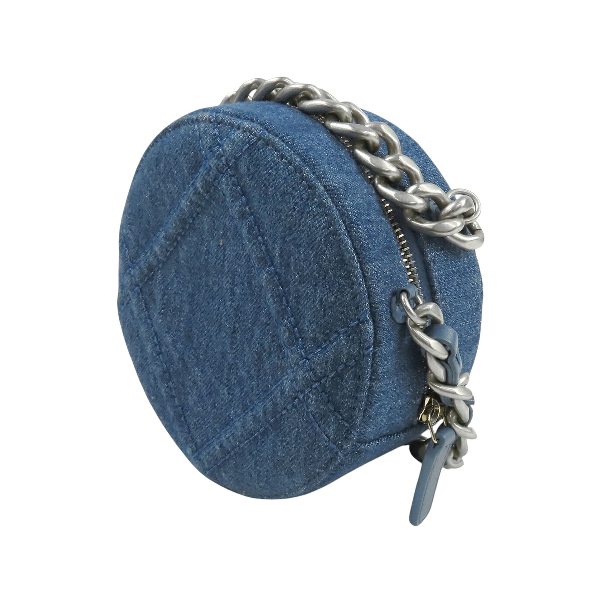 Chanel Denim 19 Round Clutch with Chain