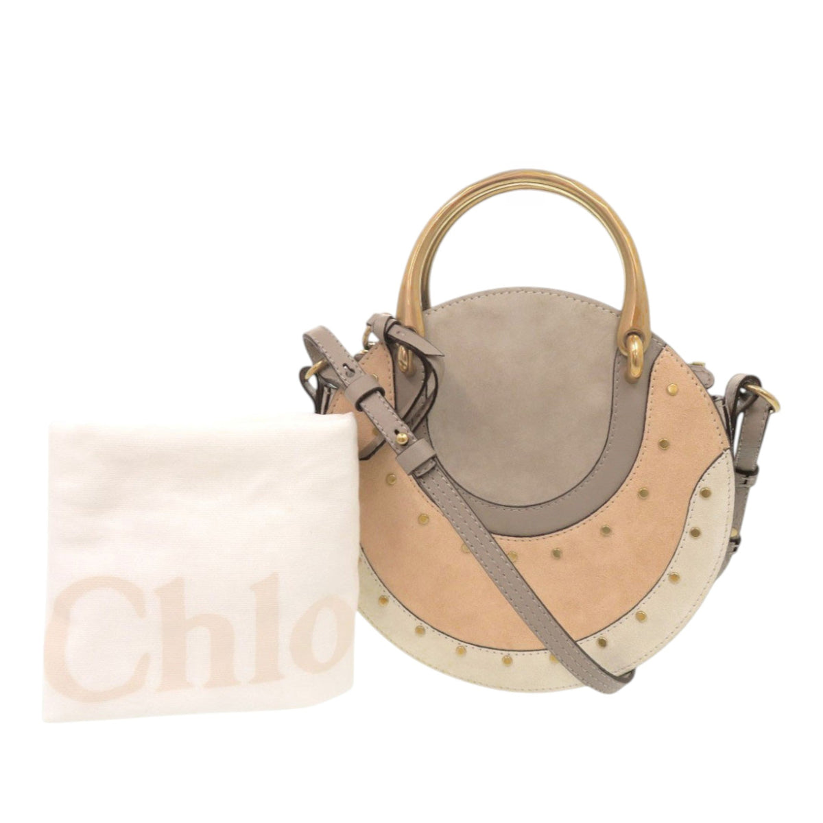 Chloé Small Tricolor Calfskin and Suede Pixie Satchel