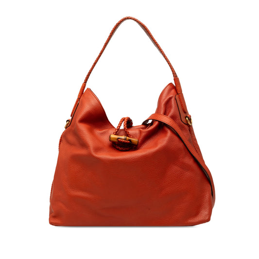 Gucci Calfskin Hip Bamboo Satchel