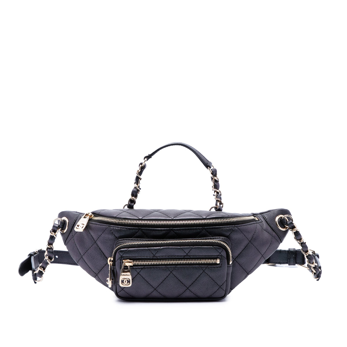Chanel Iridescent Calfskin All About Waist Belt Bag — Black