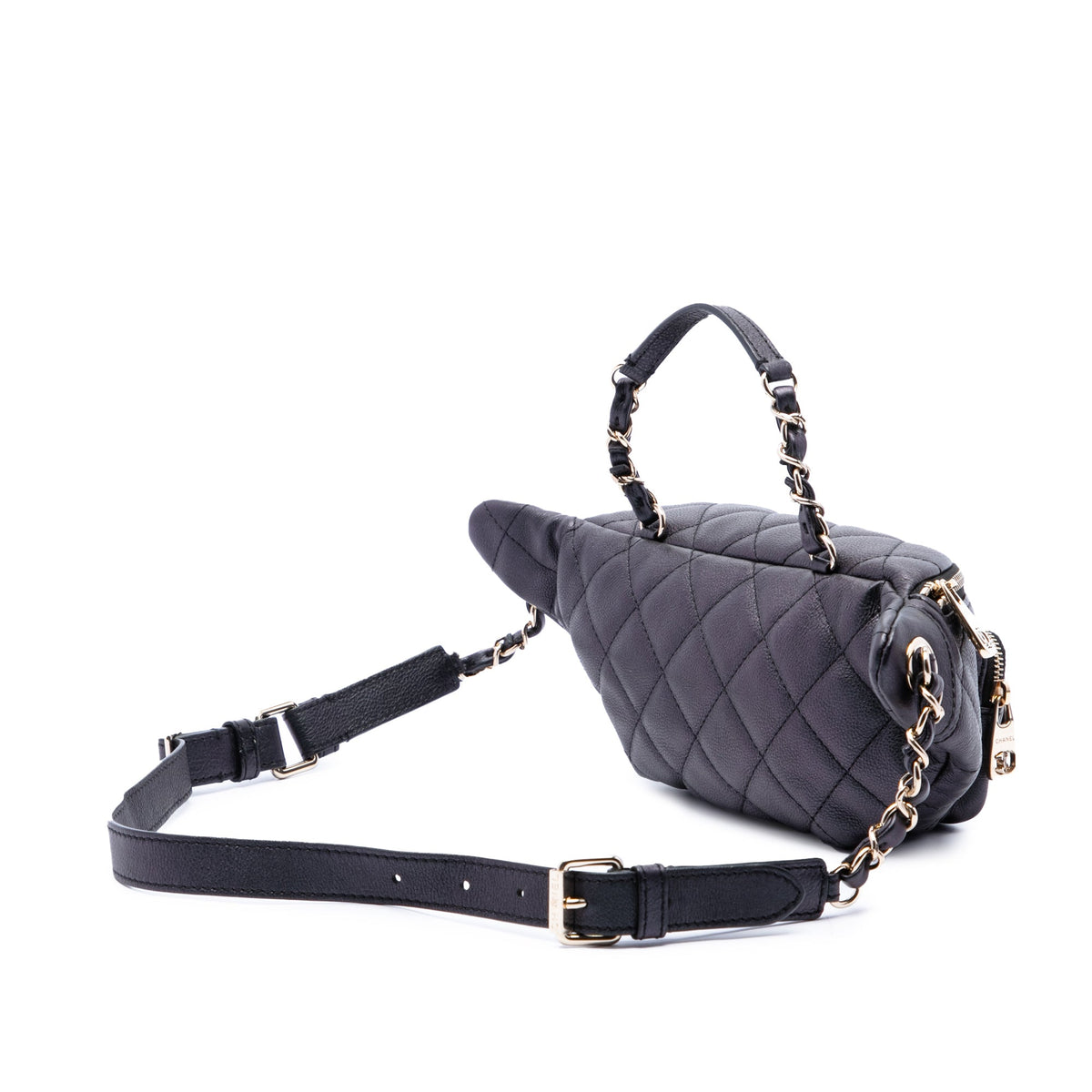 Chanel Iridescent Calfskin All About Waist Belt Bag — Black