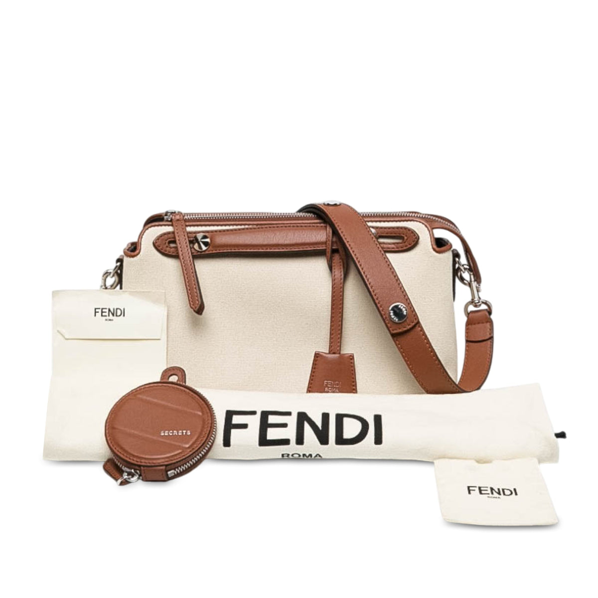 Fendi Medium Canvas By The Way Satchel — Brown