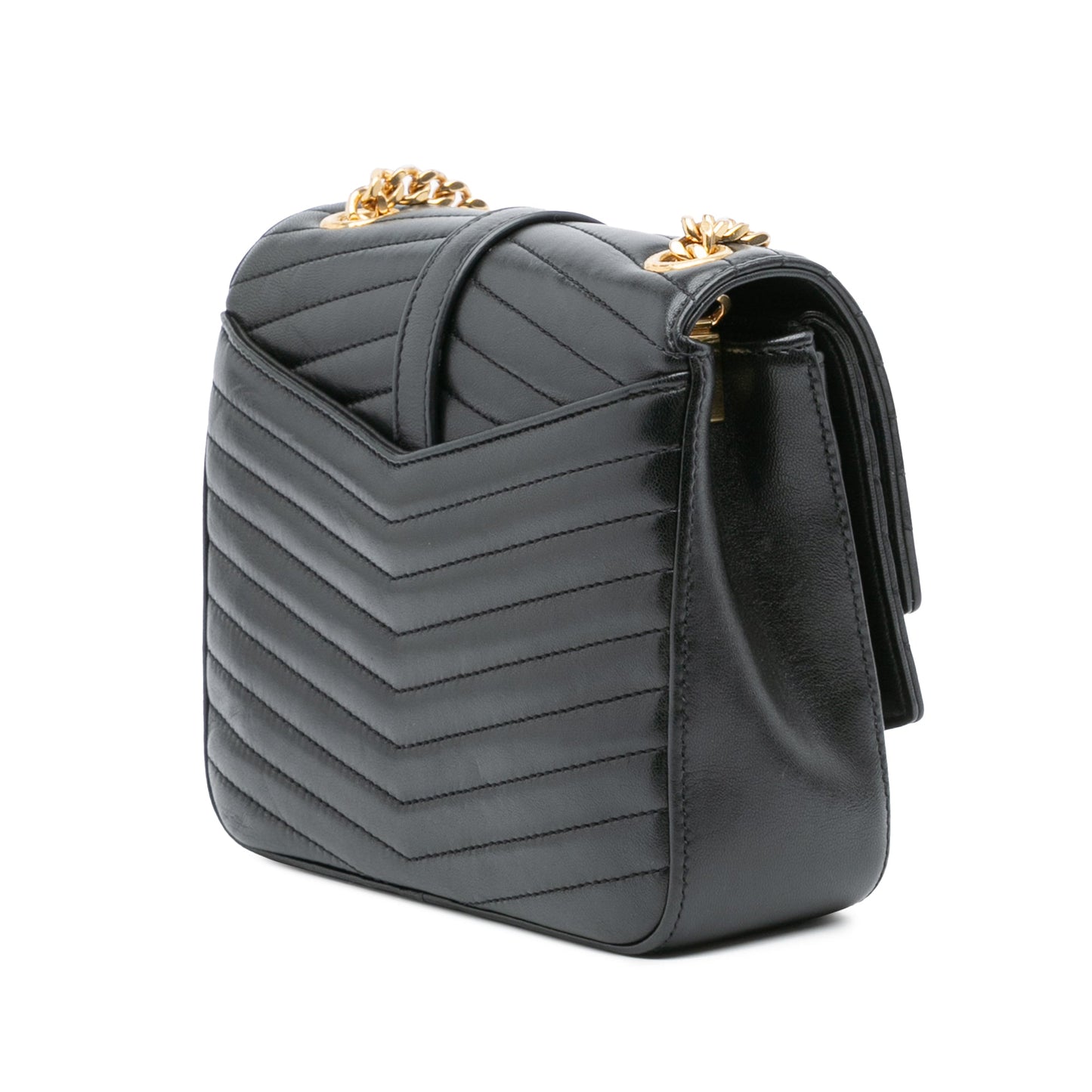 Saint Laurent Small Chevron Lambskin Monogram Sulpice Bag