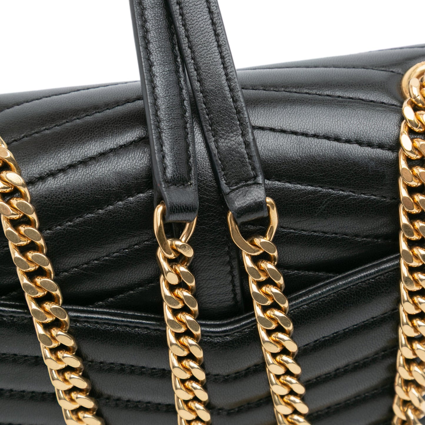 Saint Laurent Small Chevron Lambskin Monogram Sulpice Bag