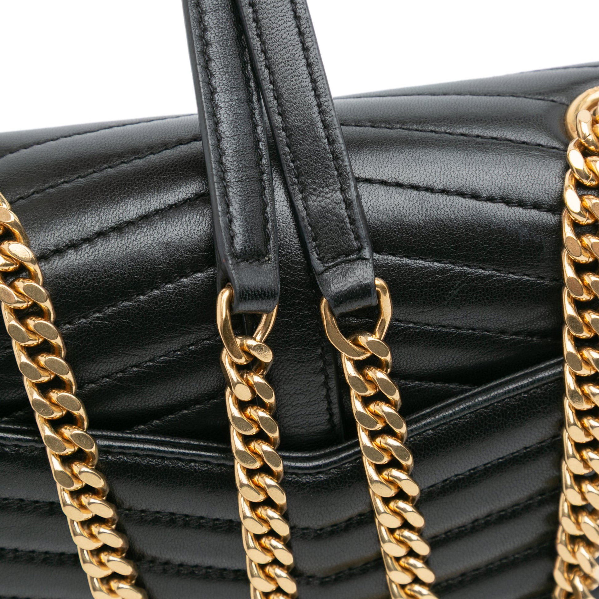 Saint Laurent Small Chevron Lambskin Monogram Sulpice Bag