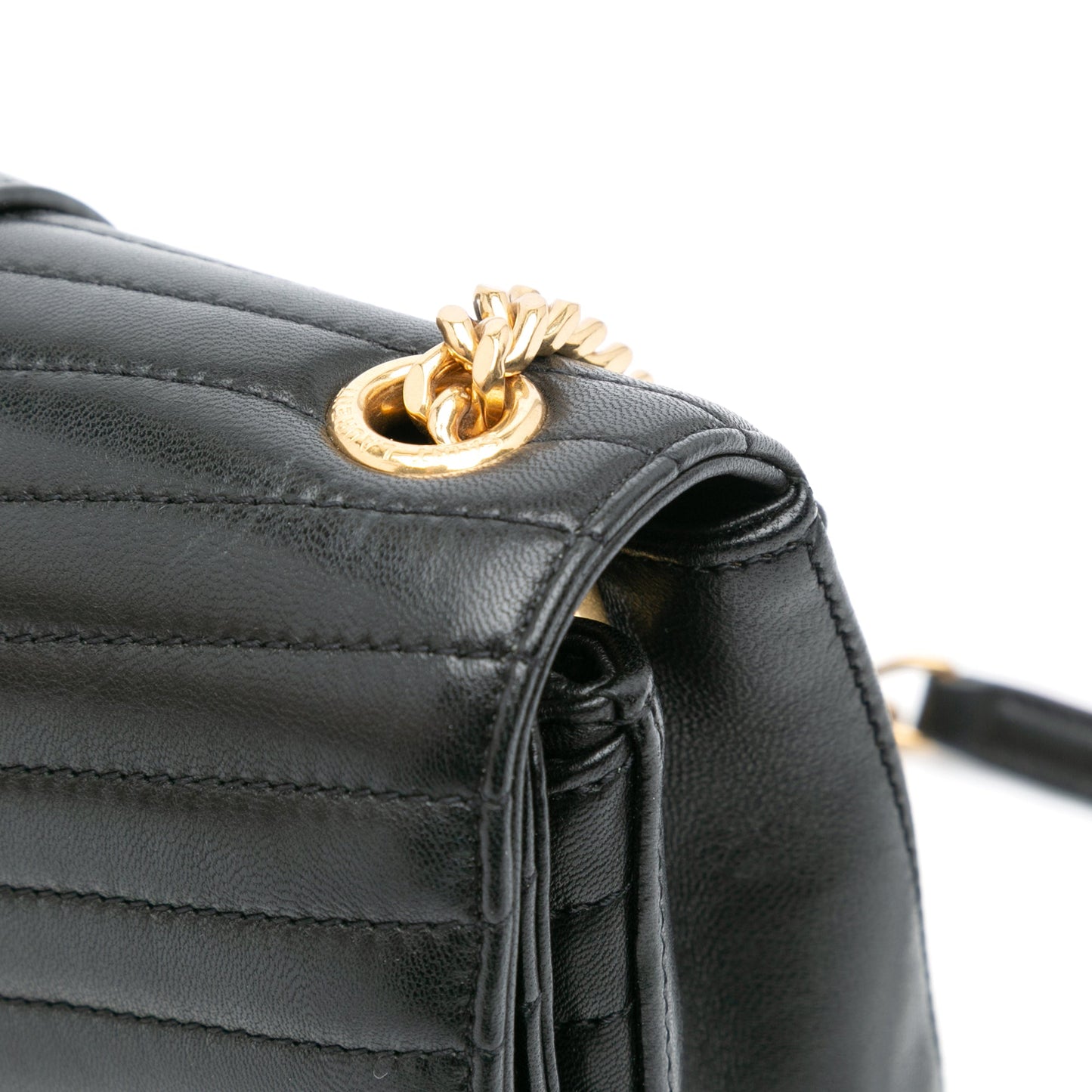 Saint Laurent Small Chevron Lambskin Monogram Sulpice Bag