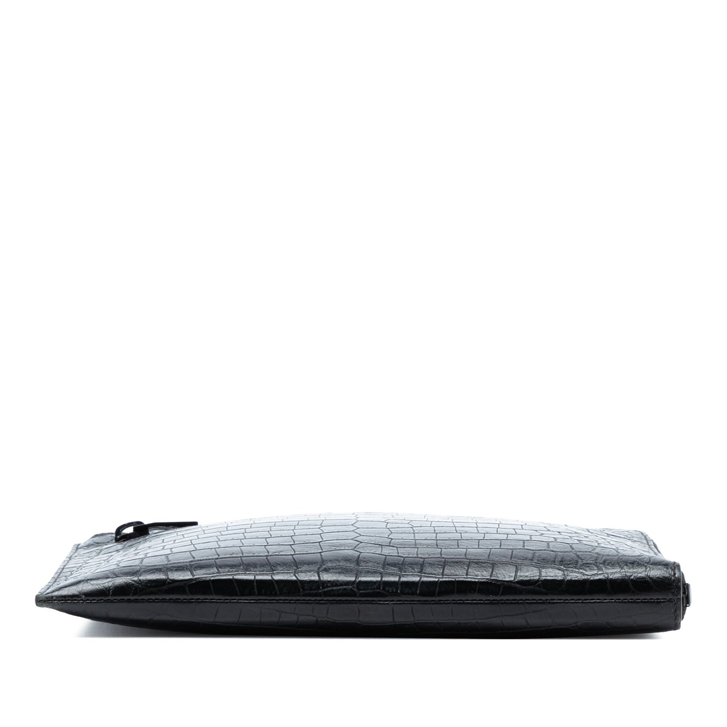 Croc Embossed Leather Clutch