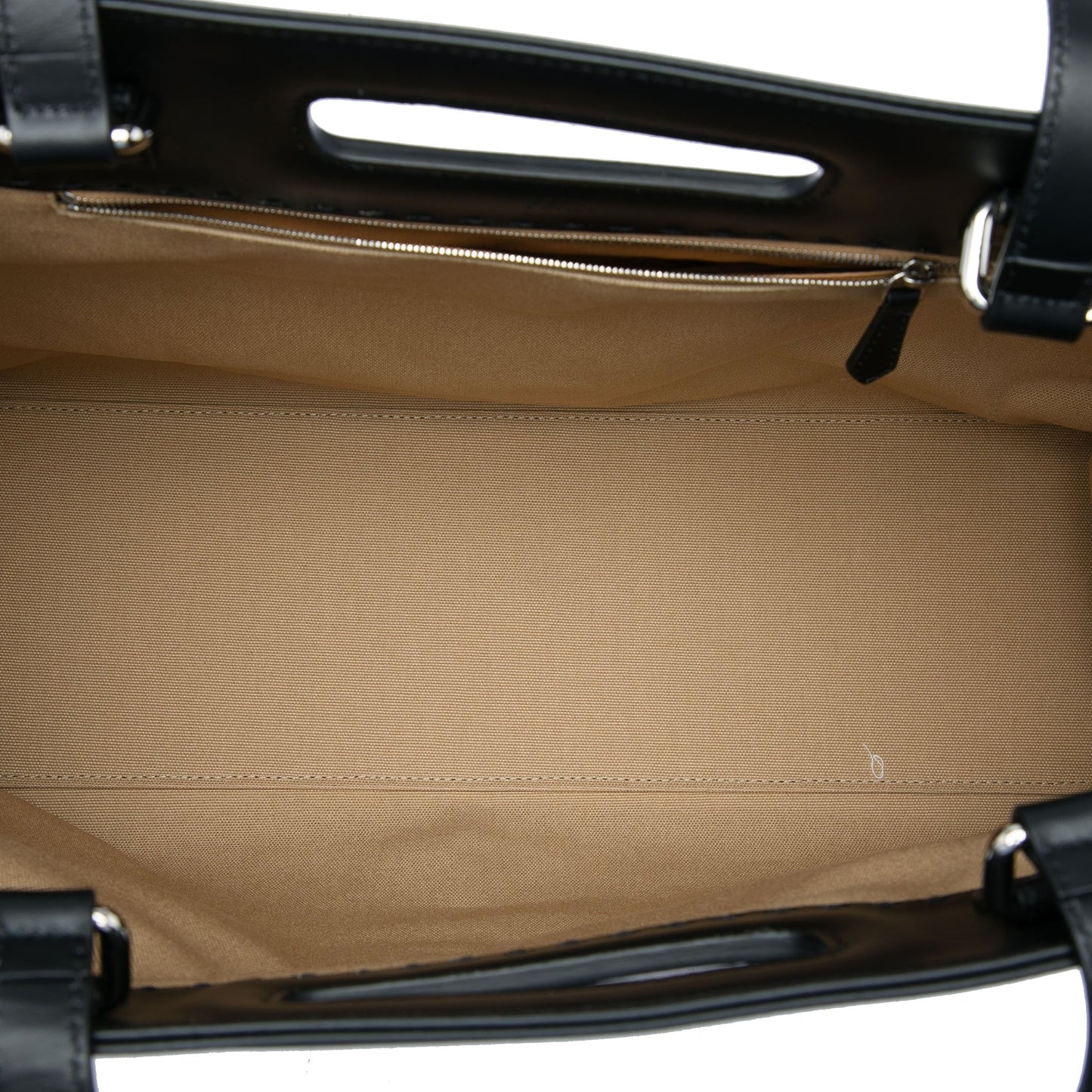 Fendi Canvas Logo Cut Out Handle Shopper Tote