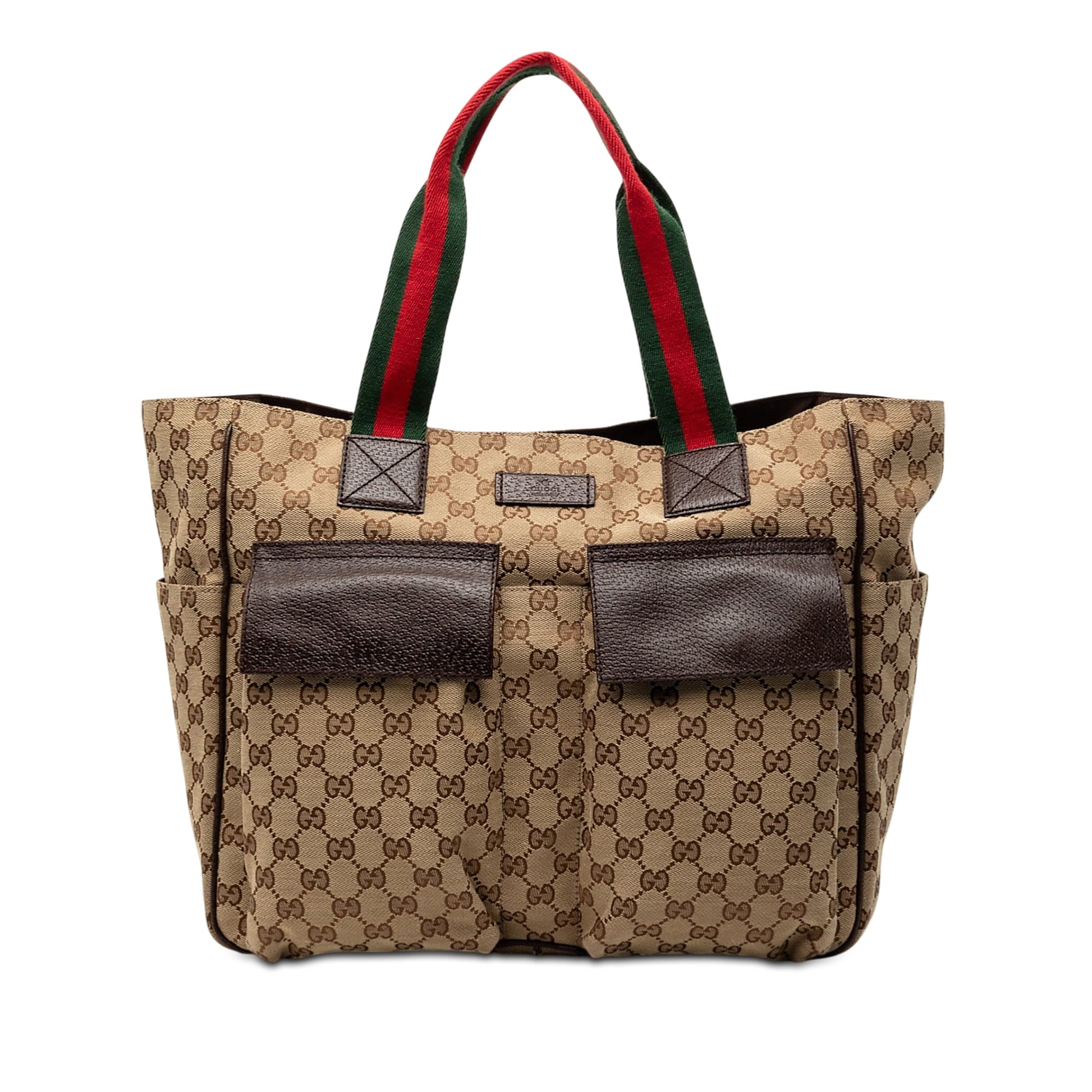 GG Canvas Web Double Pockets Tote