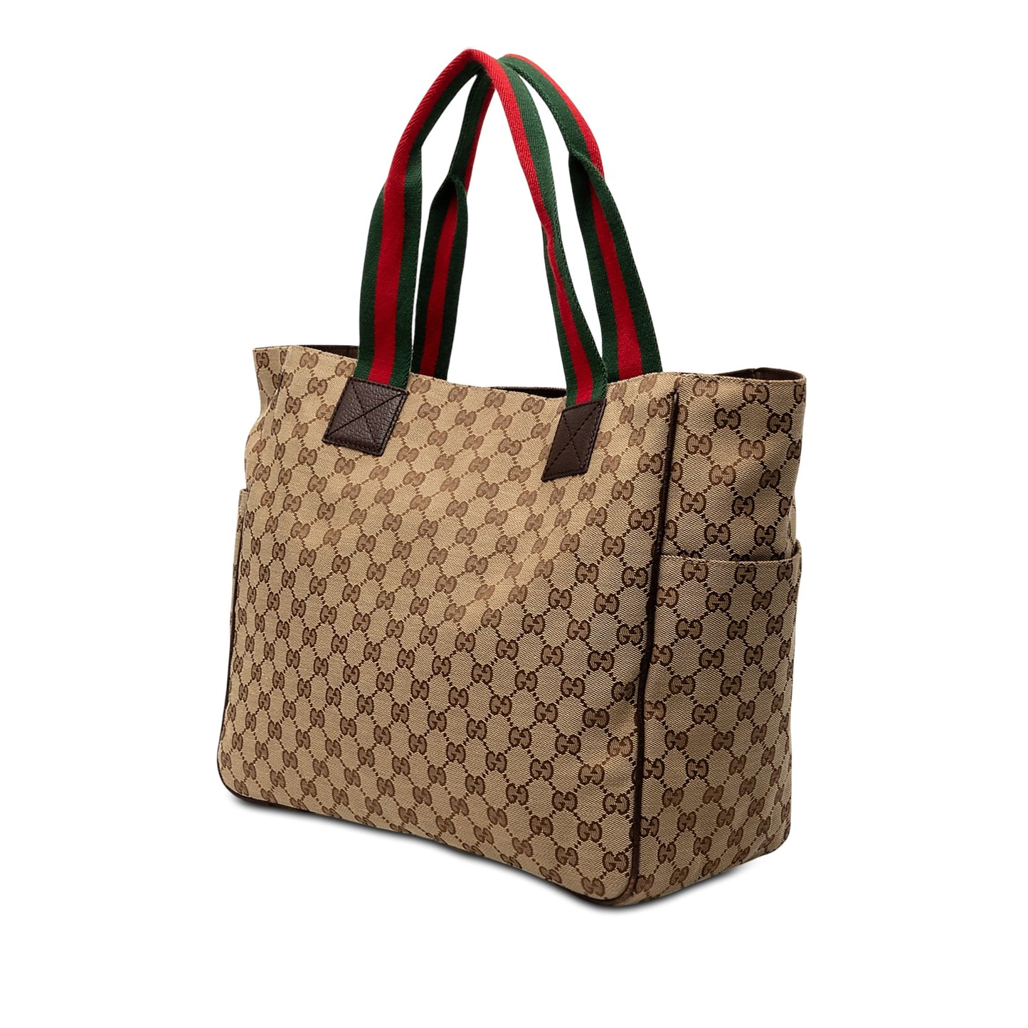 GG Canvas Web Double Pockets Tote