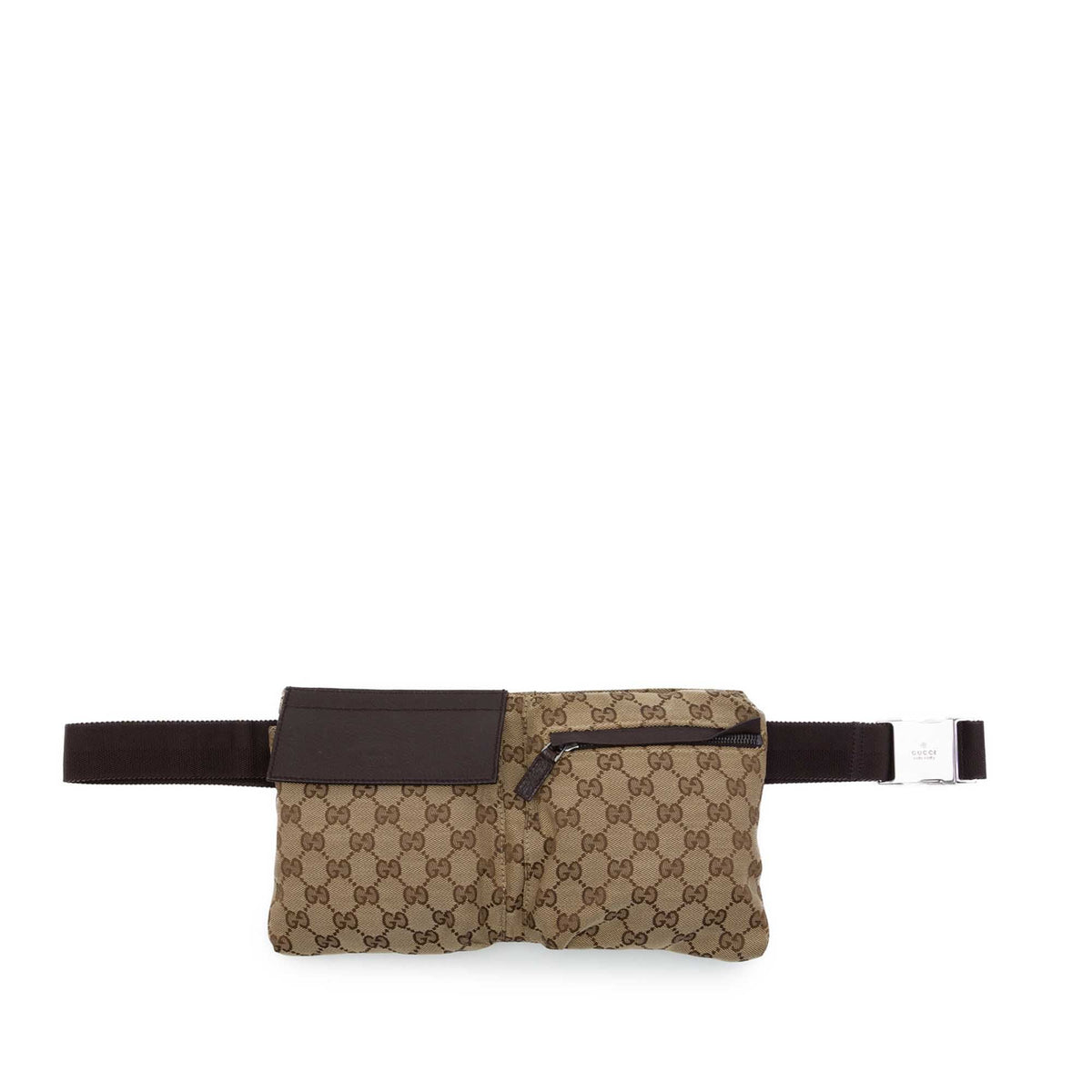 Gucci GG Canvas Double Pocket Belt Bag