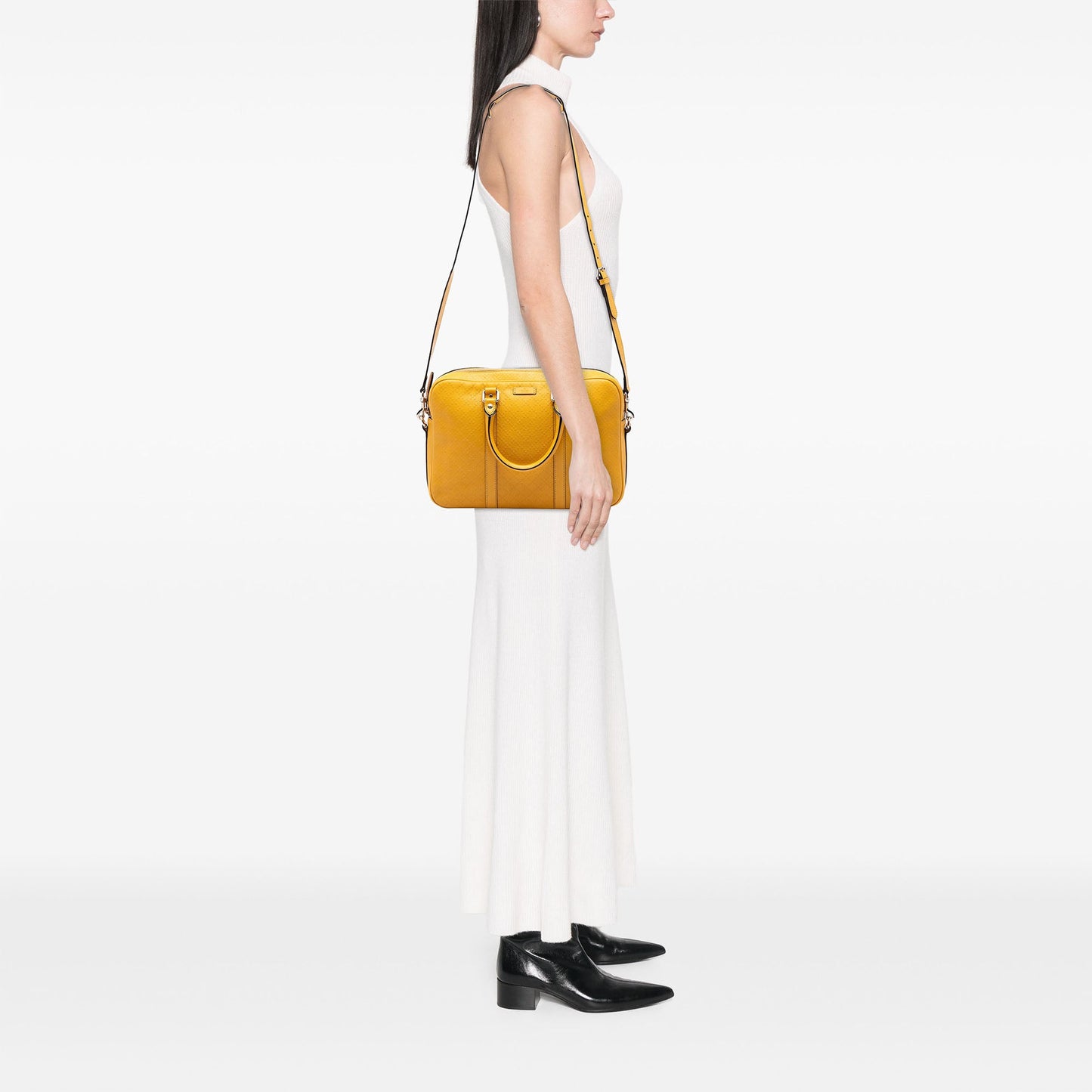 Gucci Medium Diamante Bright Leather Business Bag