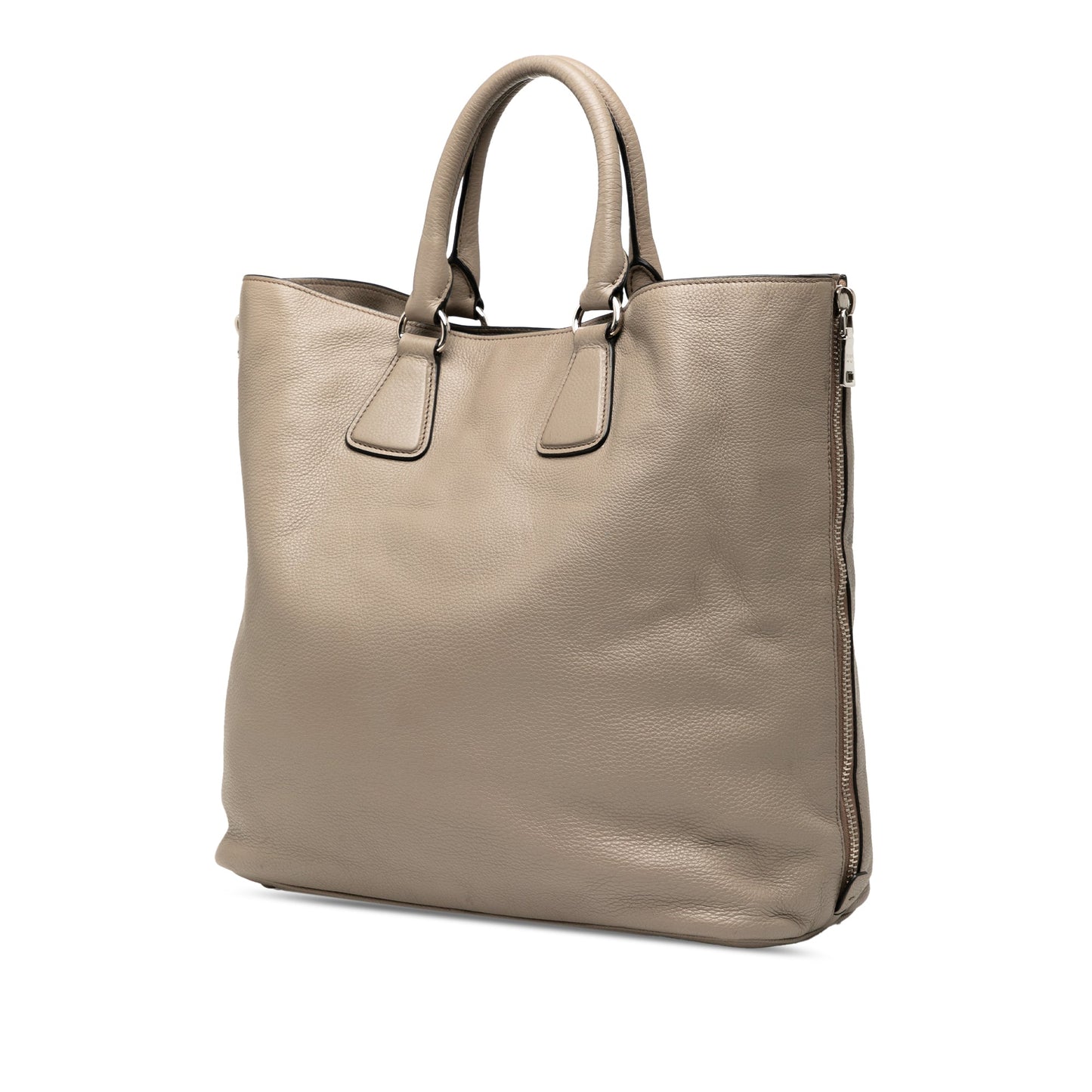 Prada Vitello Daino Side Zip Convertible Tote