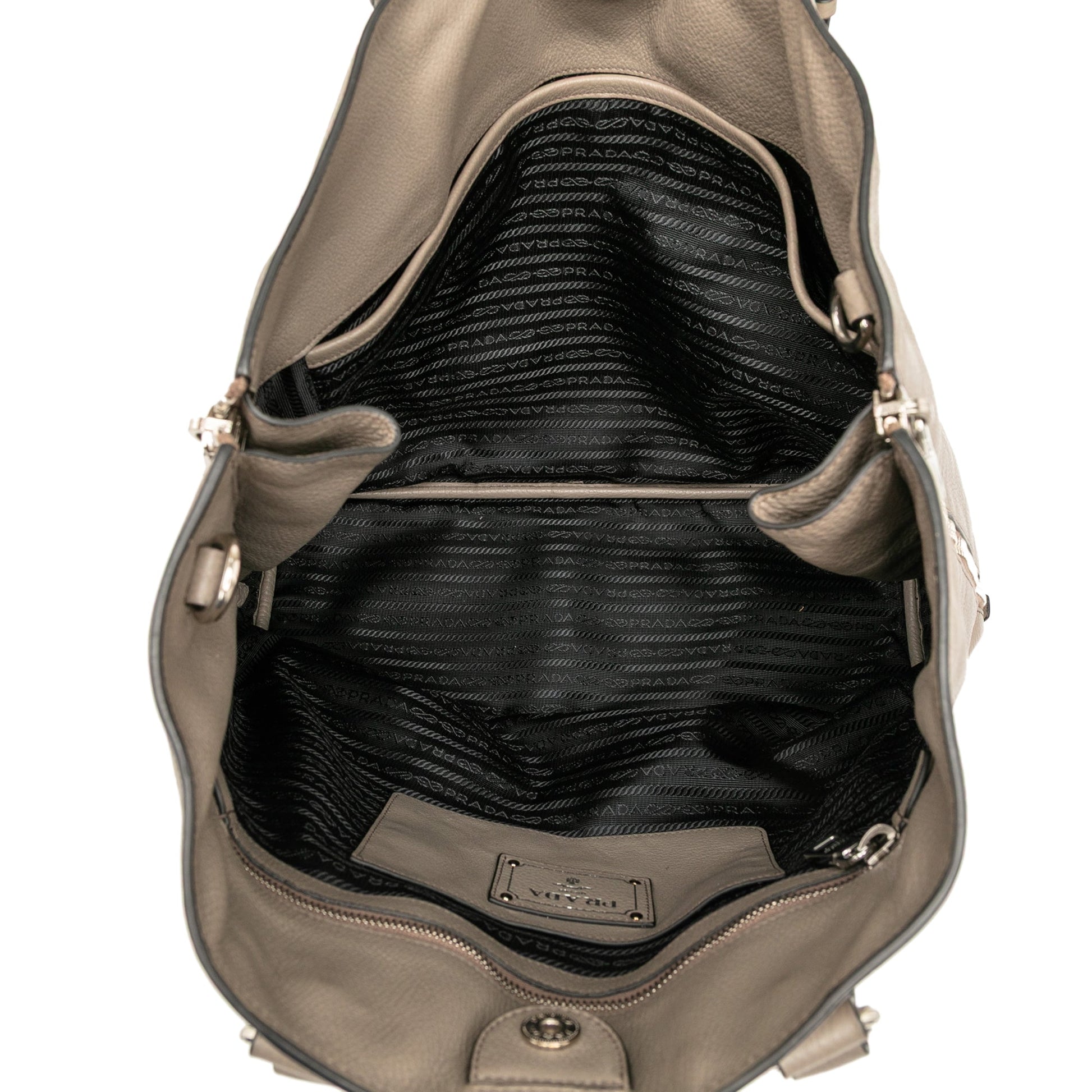 Prada Vitello Daino Side Zip Convertible Tote