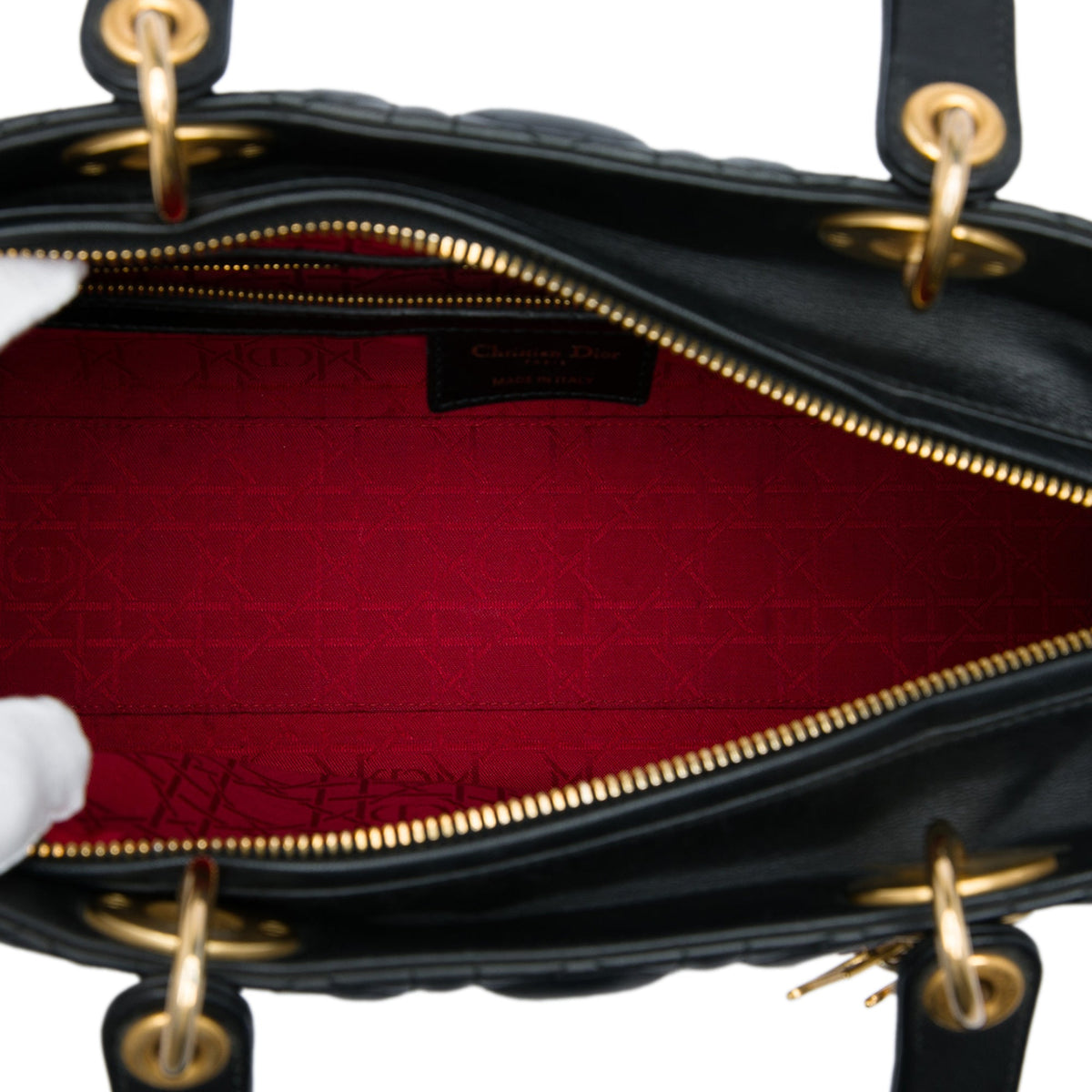 Dior Large Lambskin Cannage Lady Dior